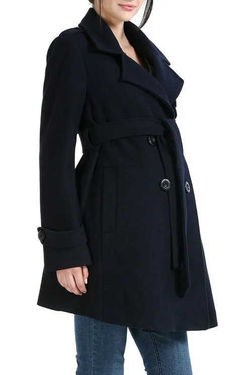 Momo Maternity Isabella Wool Blend Belted Trench Coat