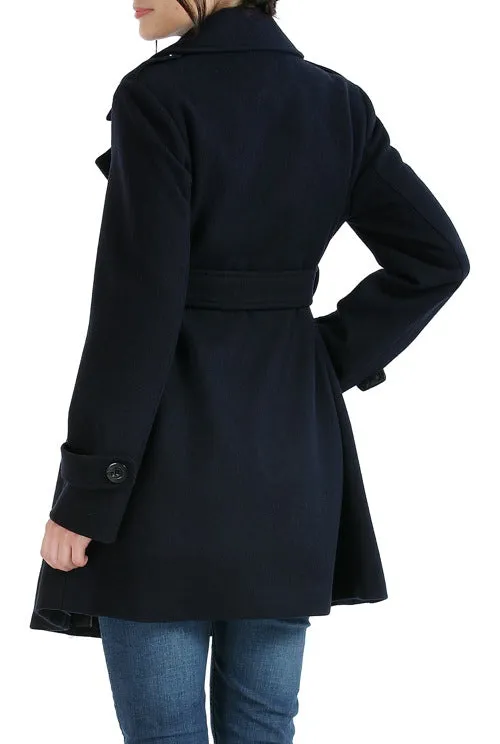 Momo Maternity Isabella Wool Blend Belted Trench Coat