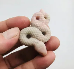 Natural Pink Opal Carved Snake