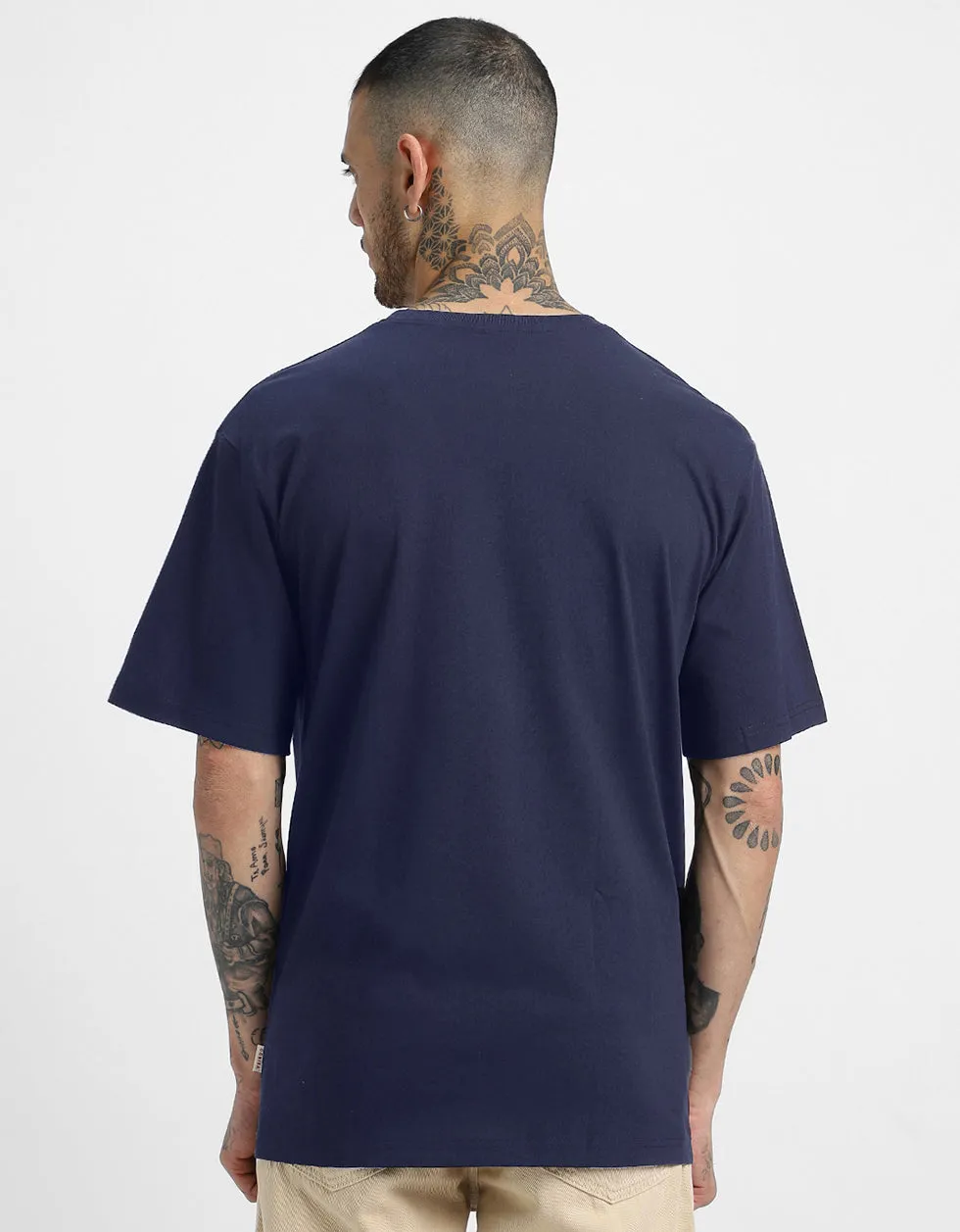 Navy Solid Oversized Tshirt