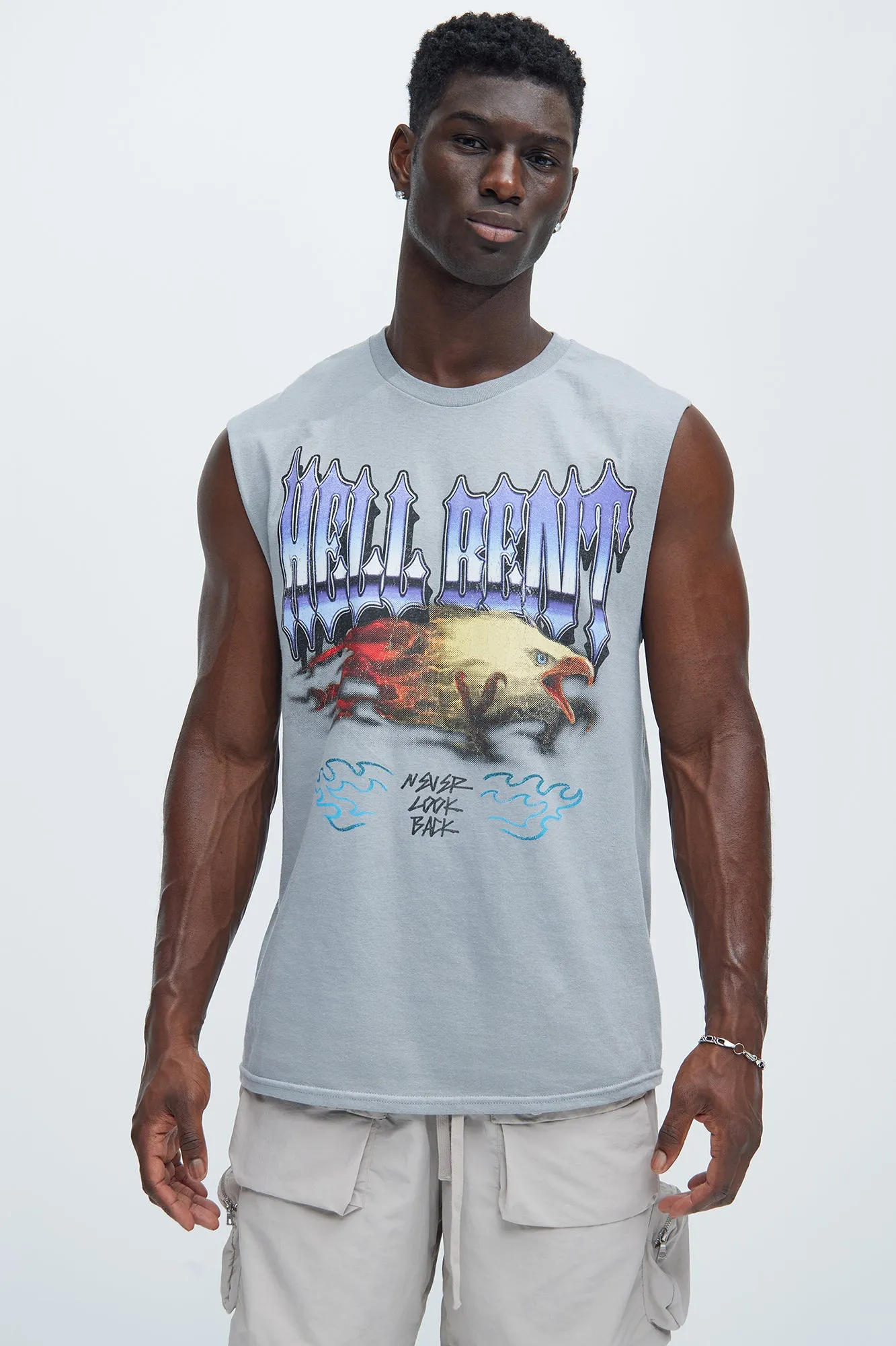 Never Look Back Sleeveless Tee - Silver