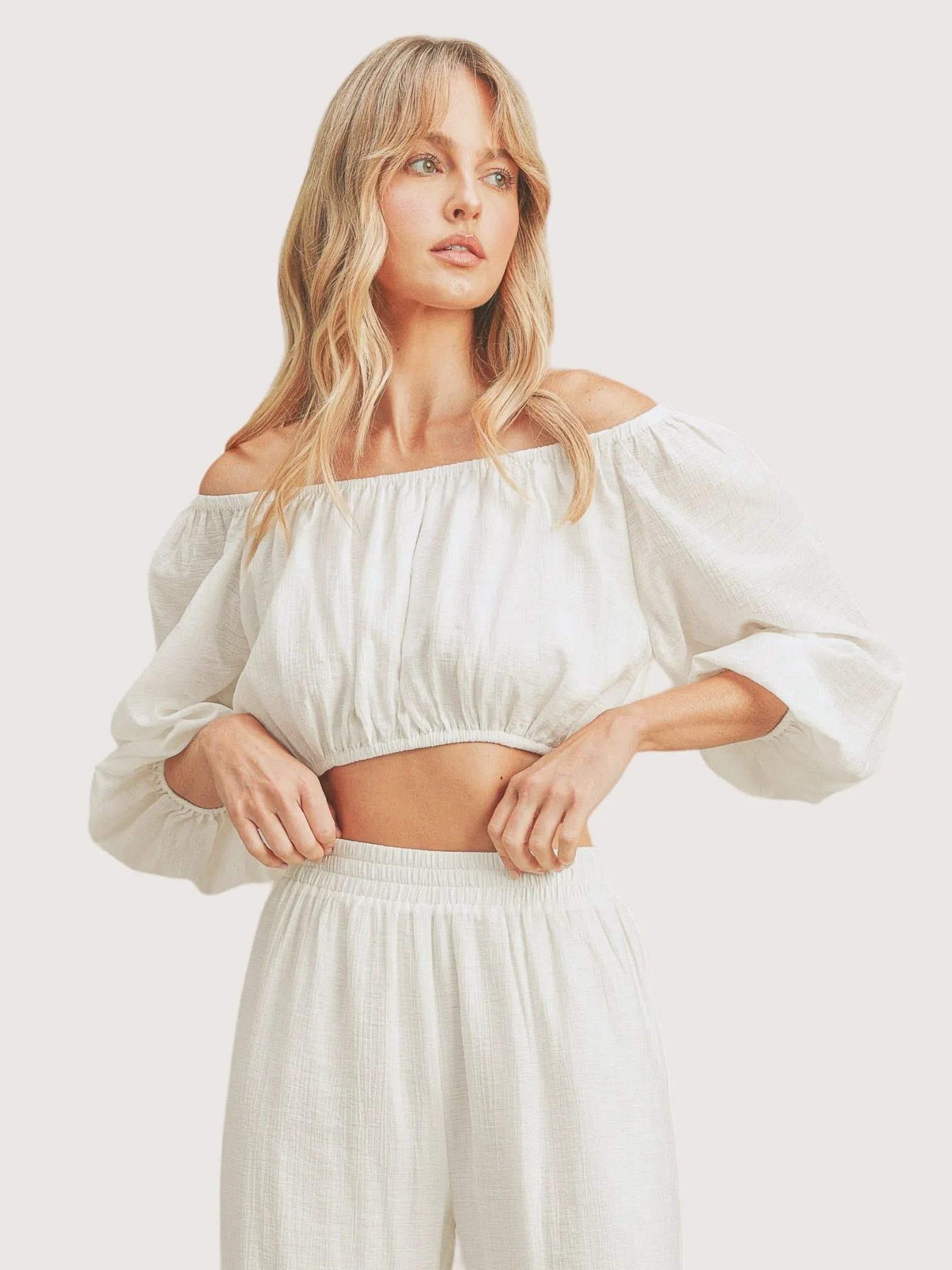 OTS Puff Sleeve Crop Top