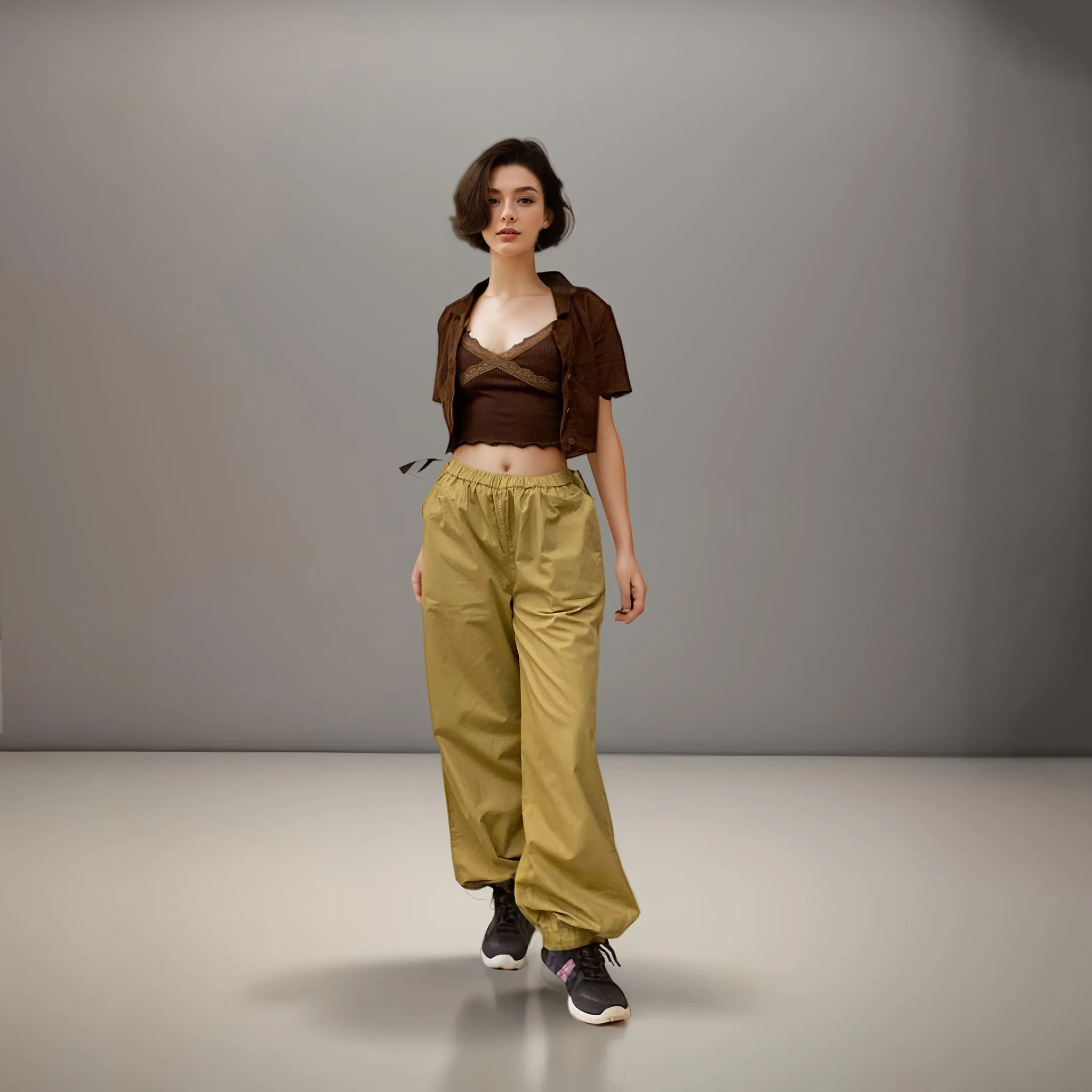 Oversized Parachute Pants for Women