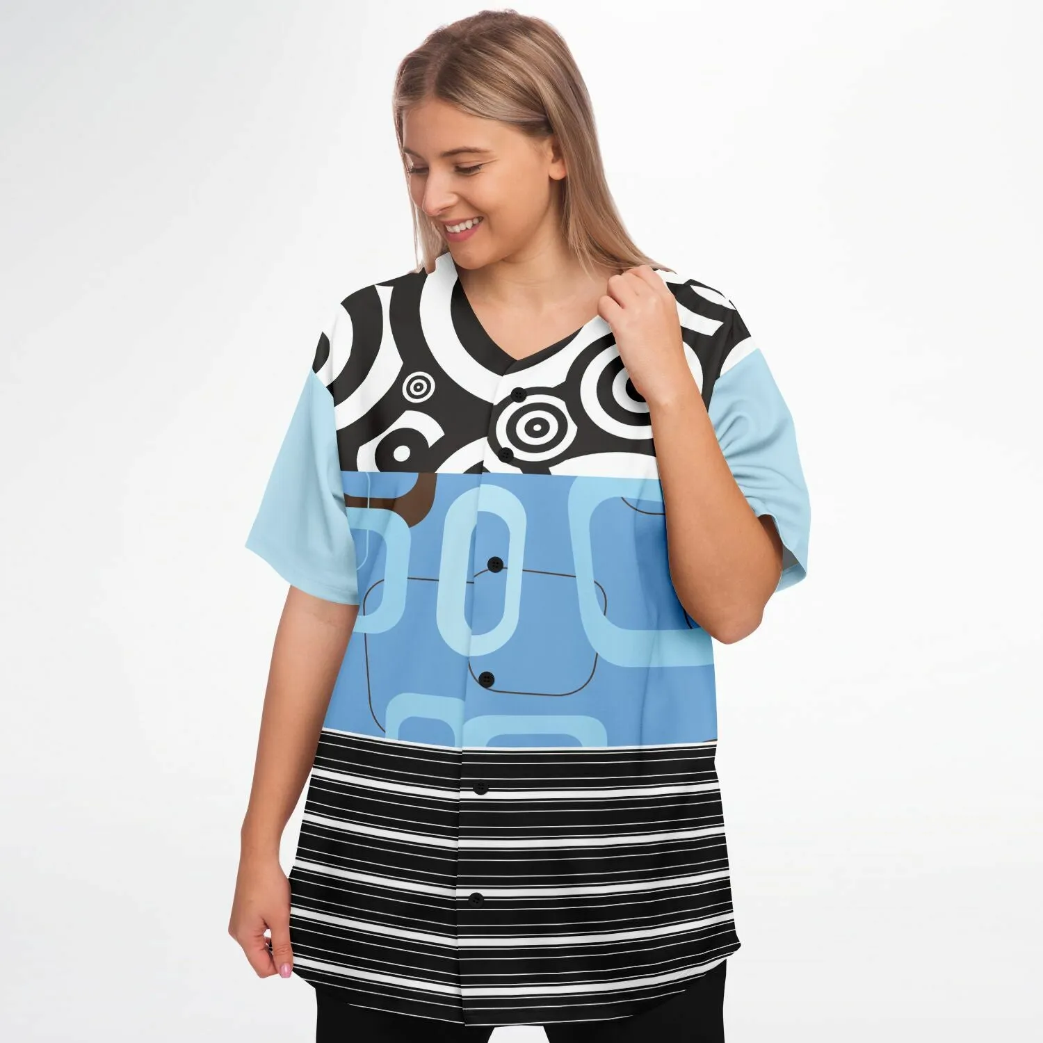 Pacific Palisades Patchwork Button Front Jersey