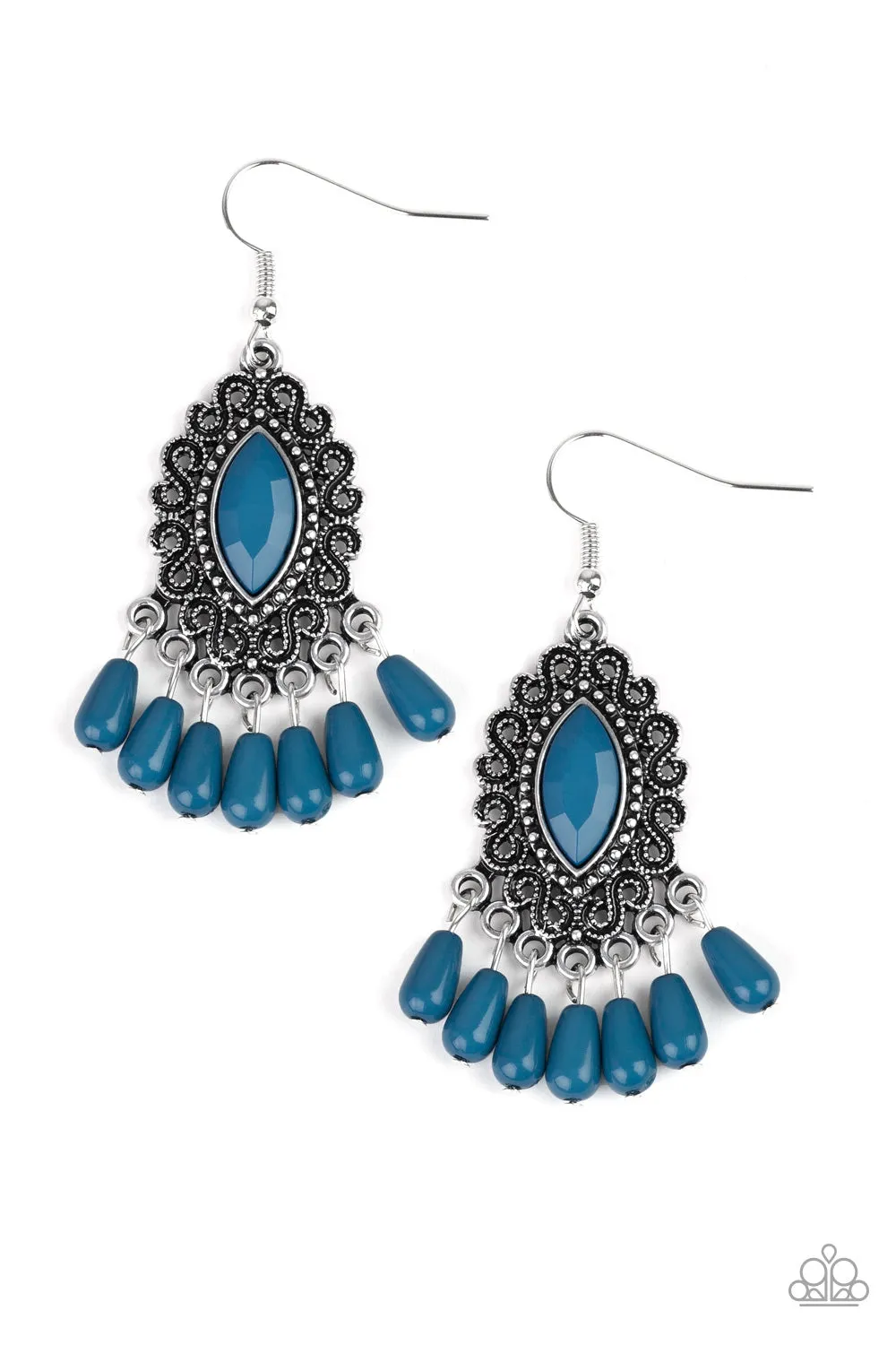 Paparazzi Earring ~ Private Villa - Blue