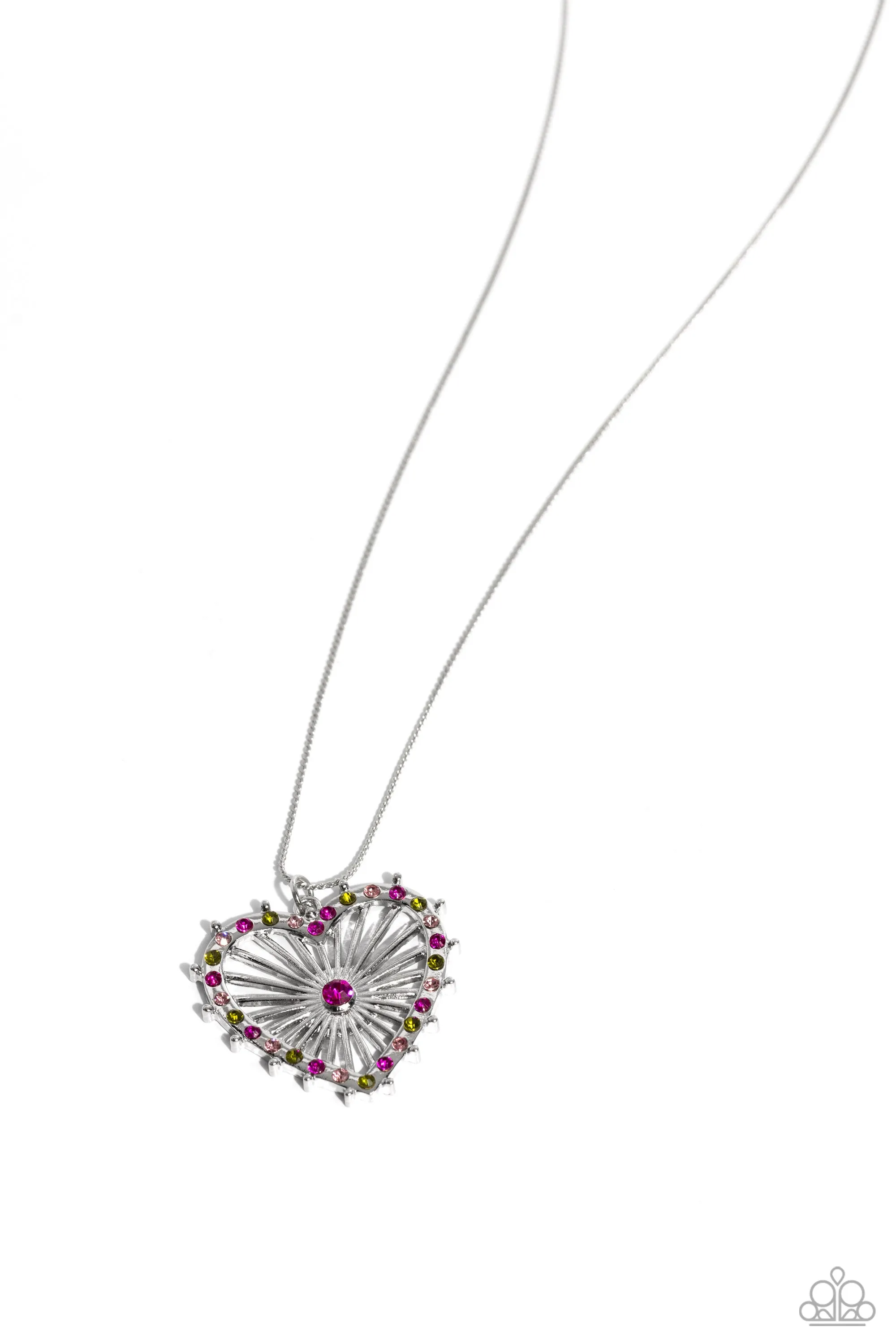 Paparazzi Flirting Ferris Wheel Pink Necklace & Earring Set