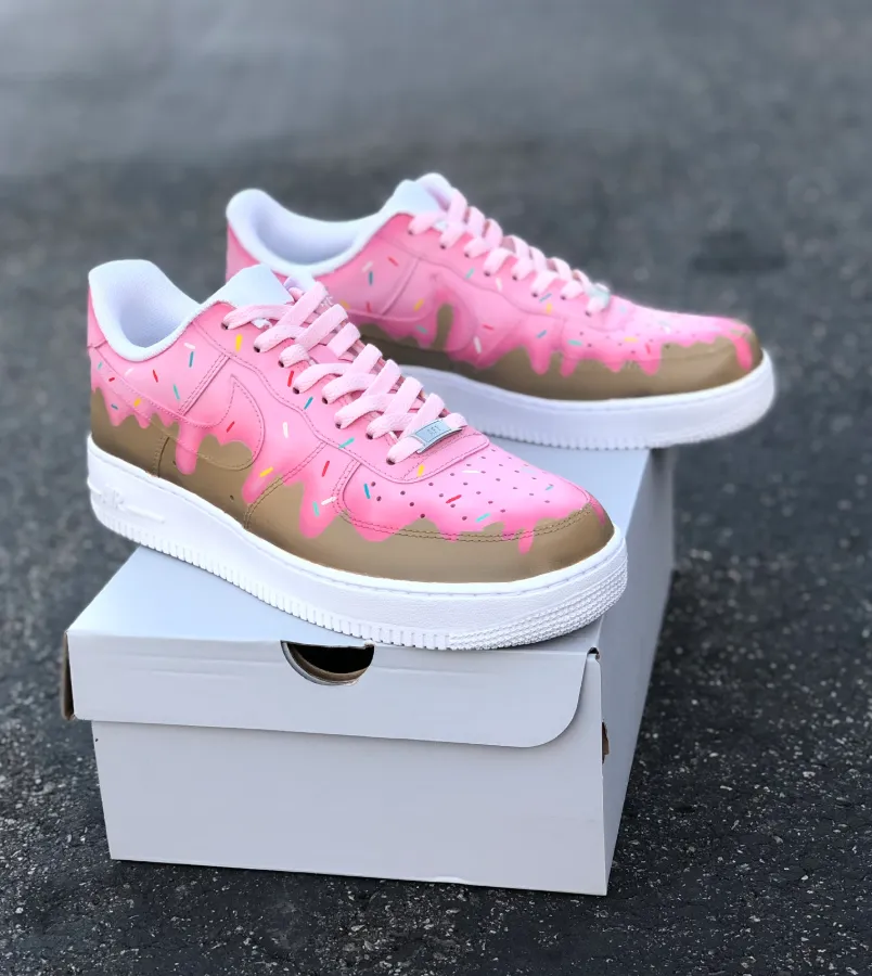 Pink Frosting Sprinkle Donut Nike Air Force 1's