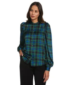 Plaid Print Blouse