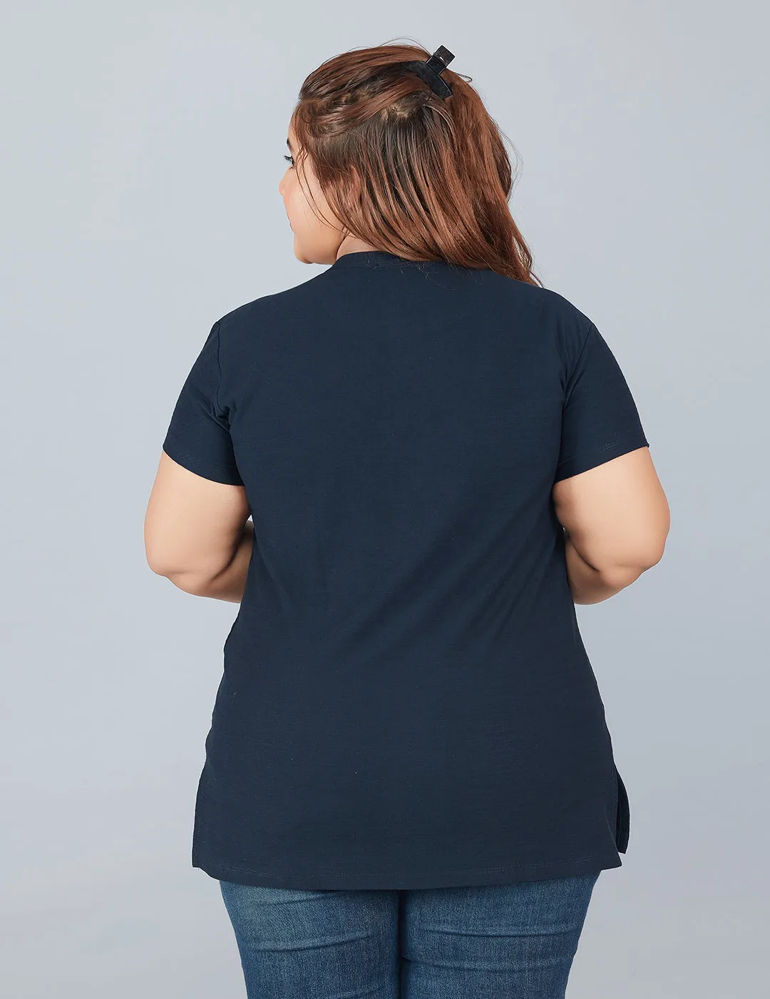 Plus Size Cotton T-shirts For Summer - Imperial Blue