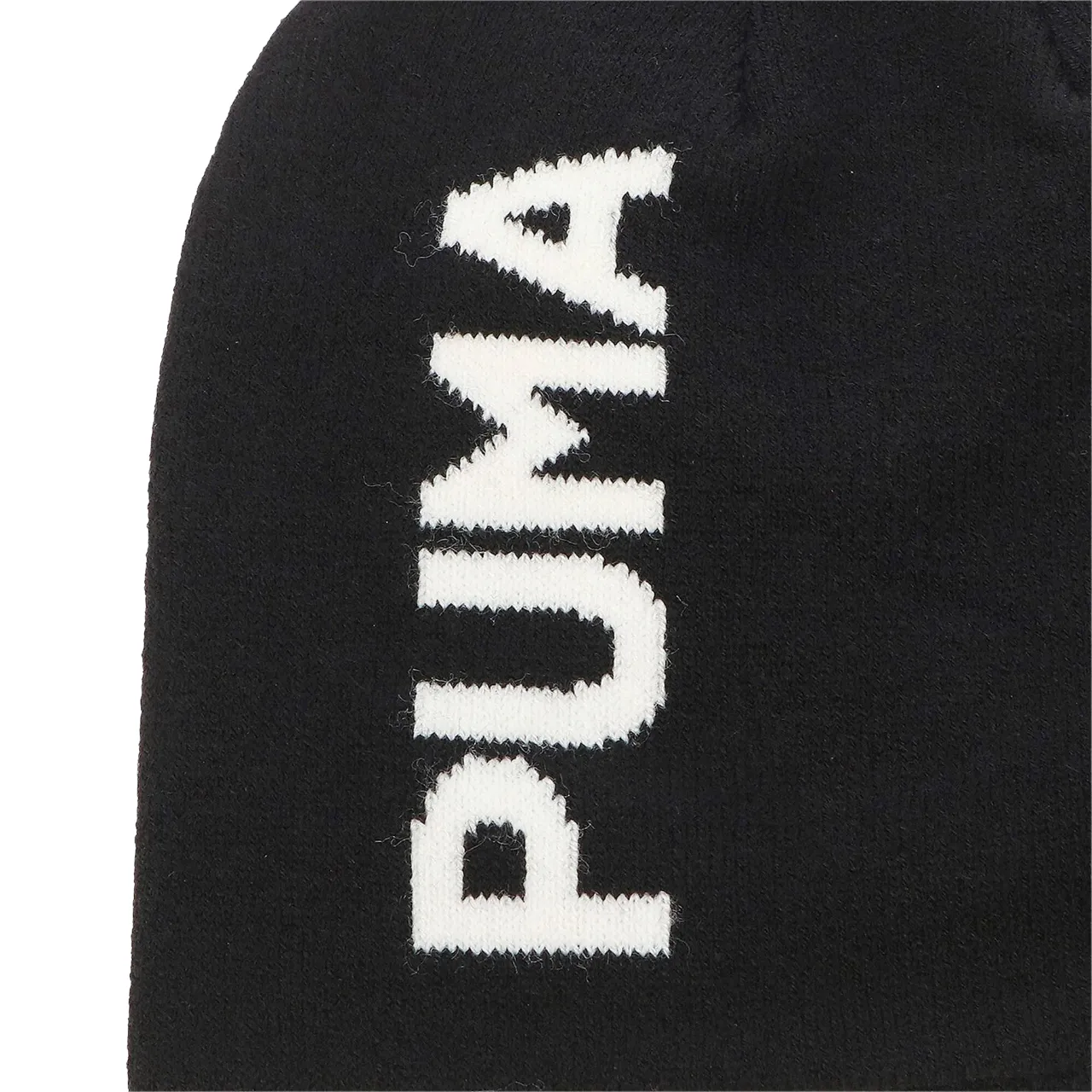 Puma beanie hat with large logo 023461-01 black. One size