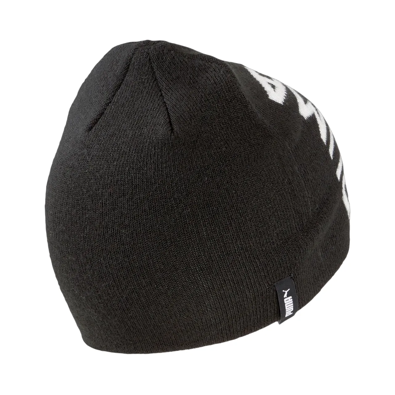 Puma beanie hat with large logo 023461-01 black. One size