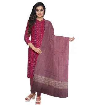 Purple  hand woven cotton nuapatna dress material