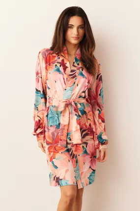 Quinn Banded Short Robe | Rio