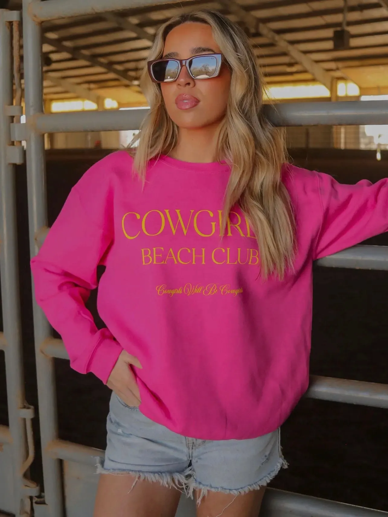 "Cowgirls Beach Club" Crewneck Sweatshirt