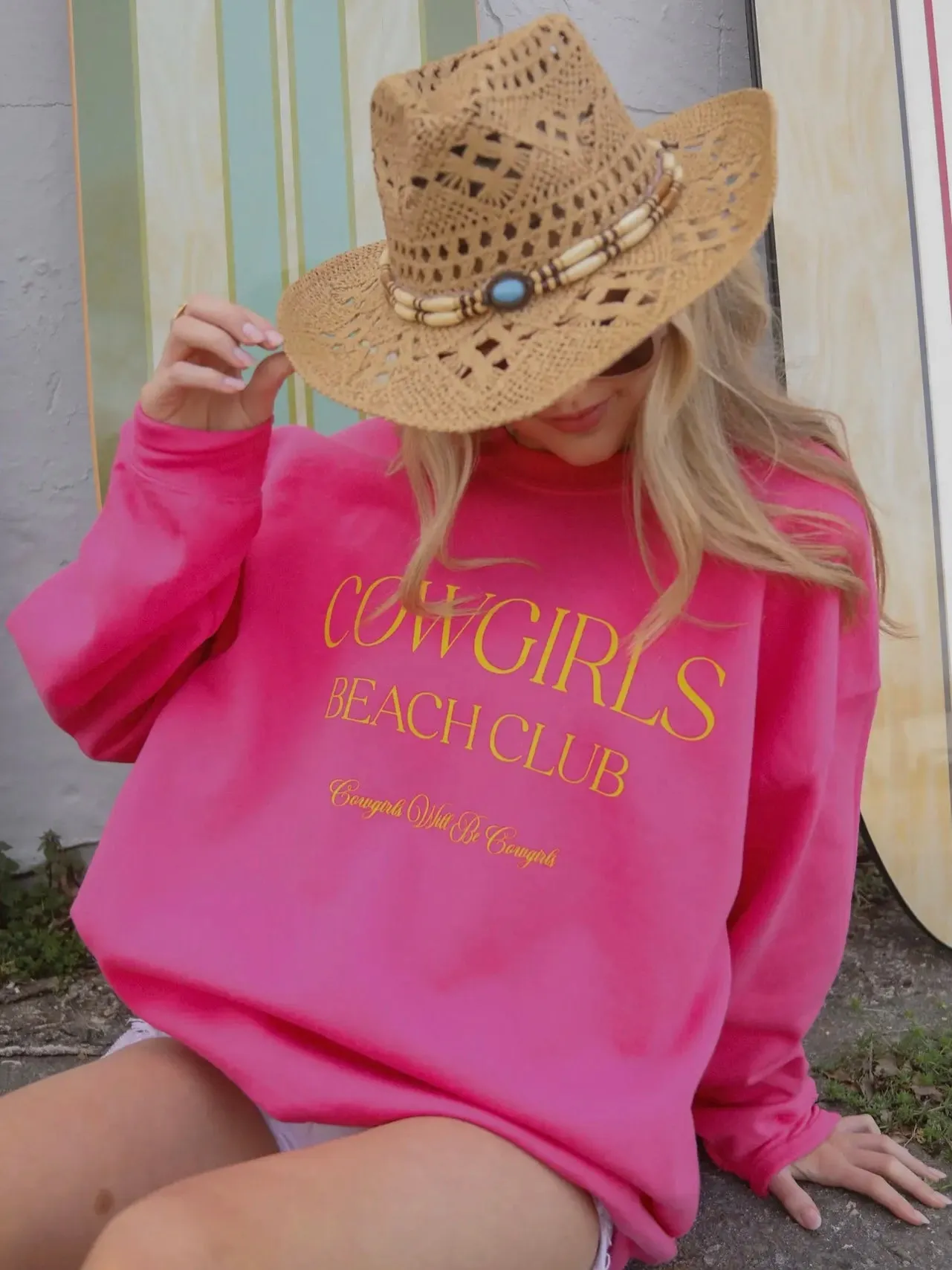 "Cowgirls Beach Club" Crewneck Sweatshirt