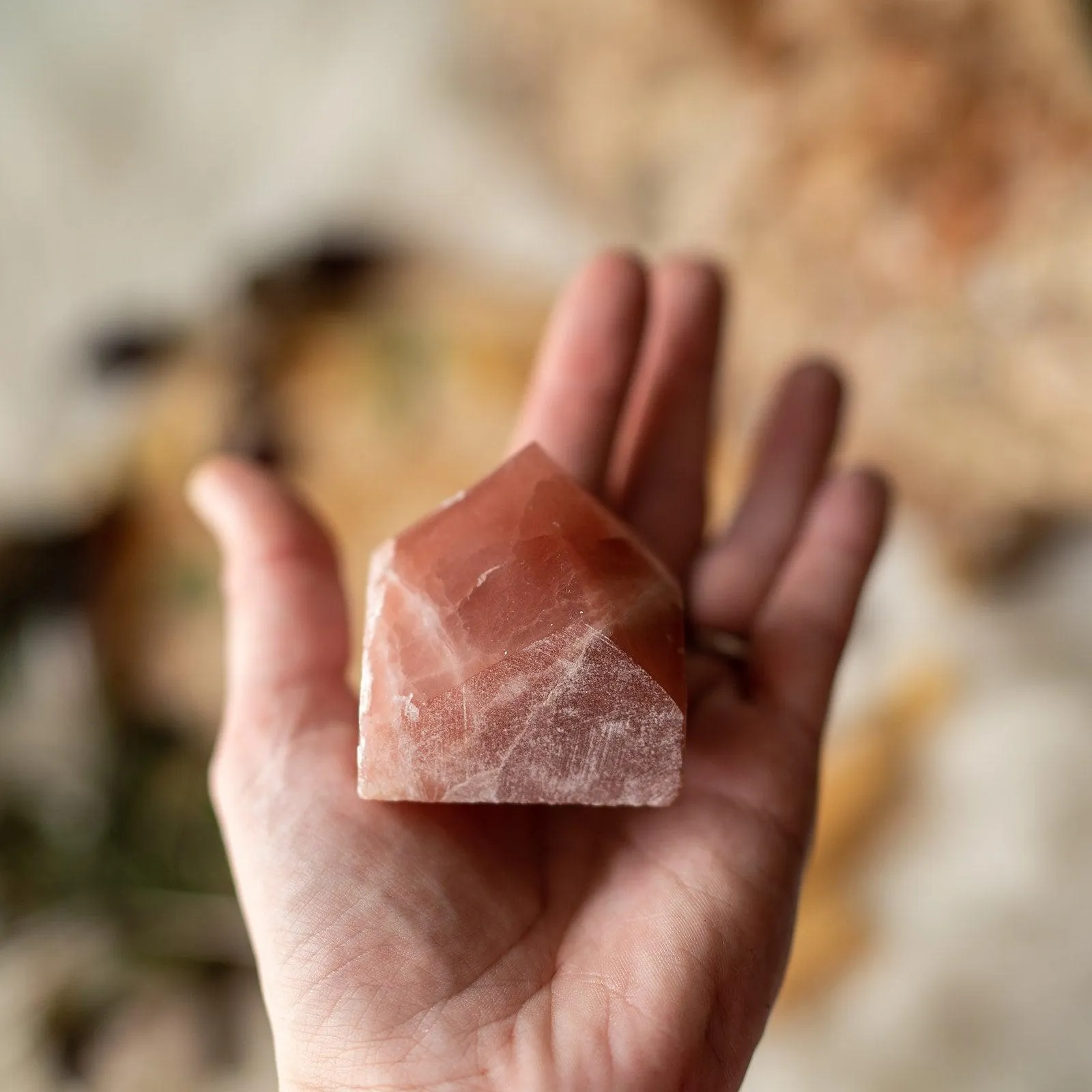 Red Calcite Polished Point Carving ~ Amplify and Cleanse Energy