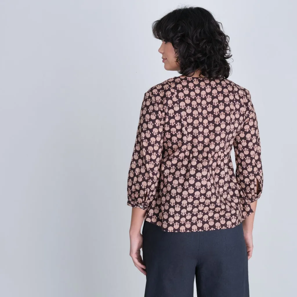 Rene Textured Cotton Boho Blouse | Bodhi Print