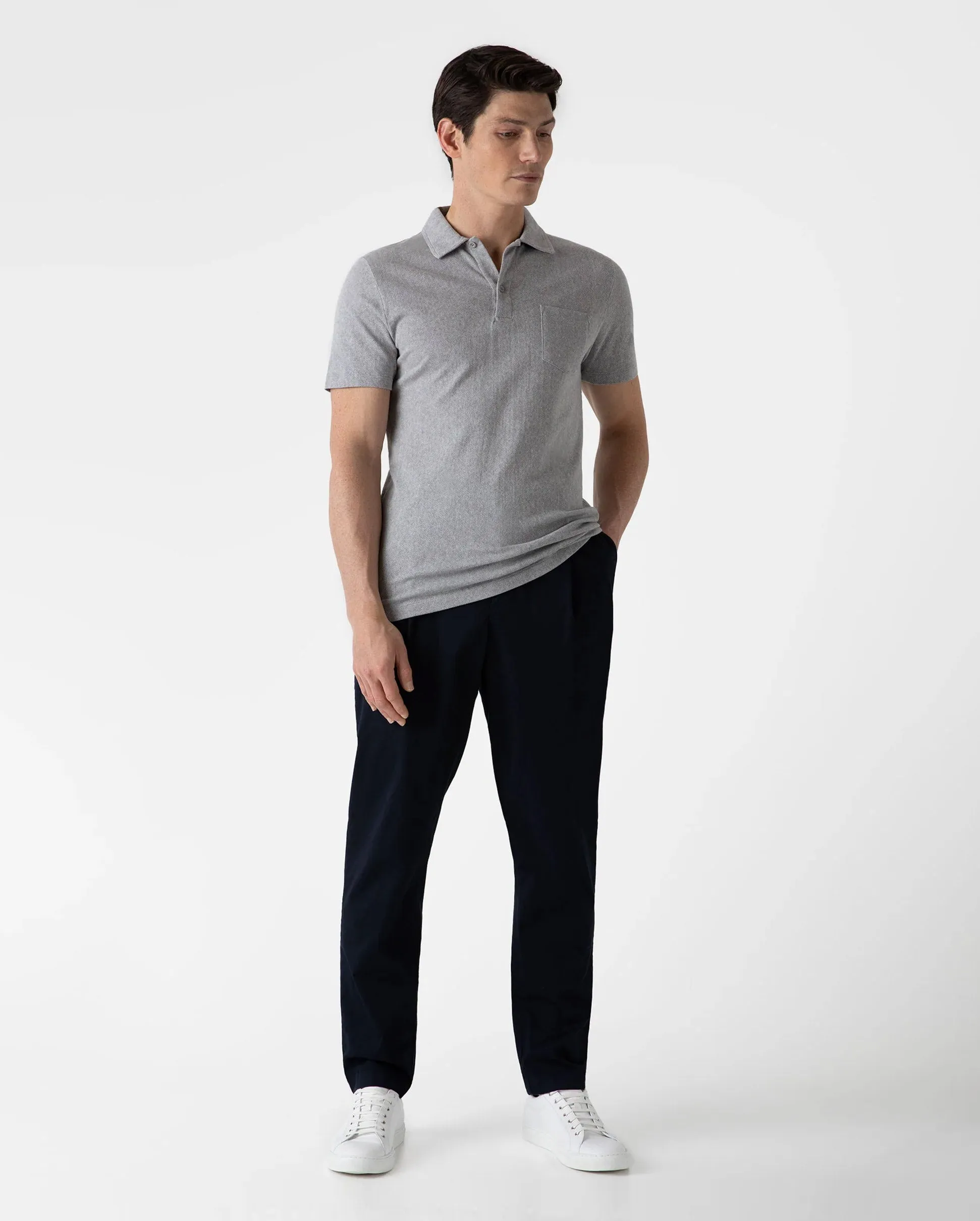 RIVIERA POLO SHIRT  / GREY MELANGE