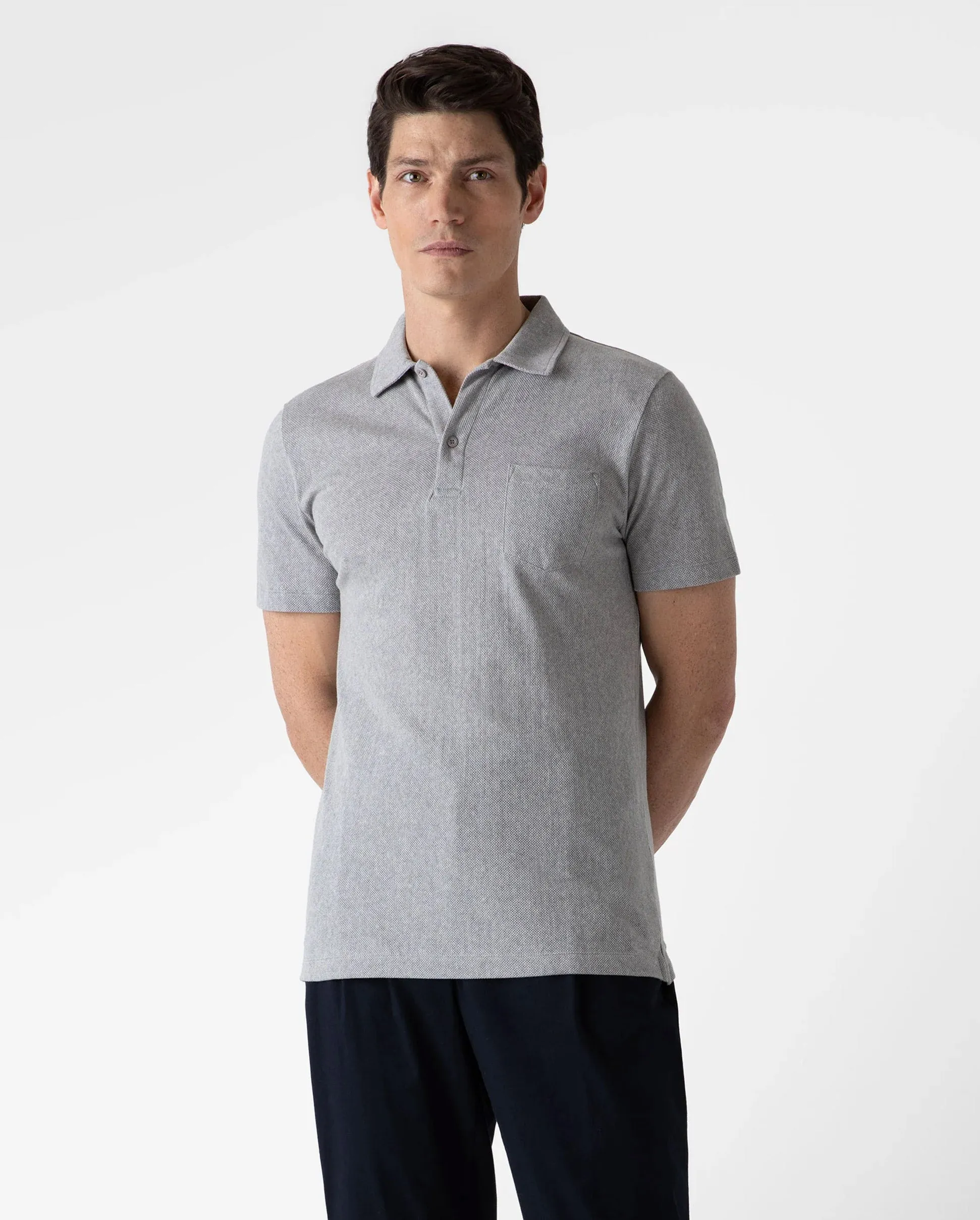 RIVIERA POLO SHIRT  / GREY MELANGE