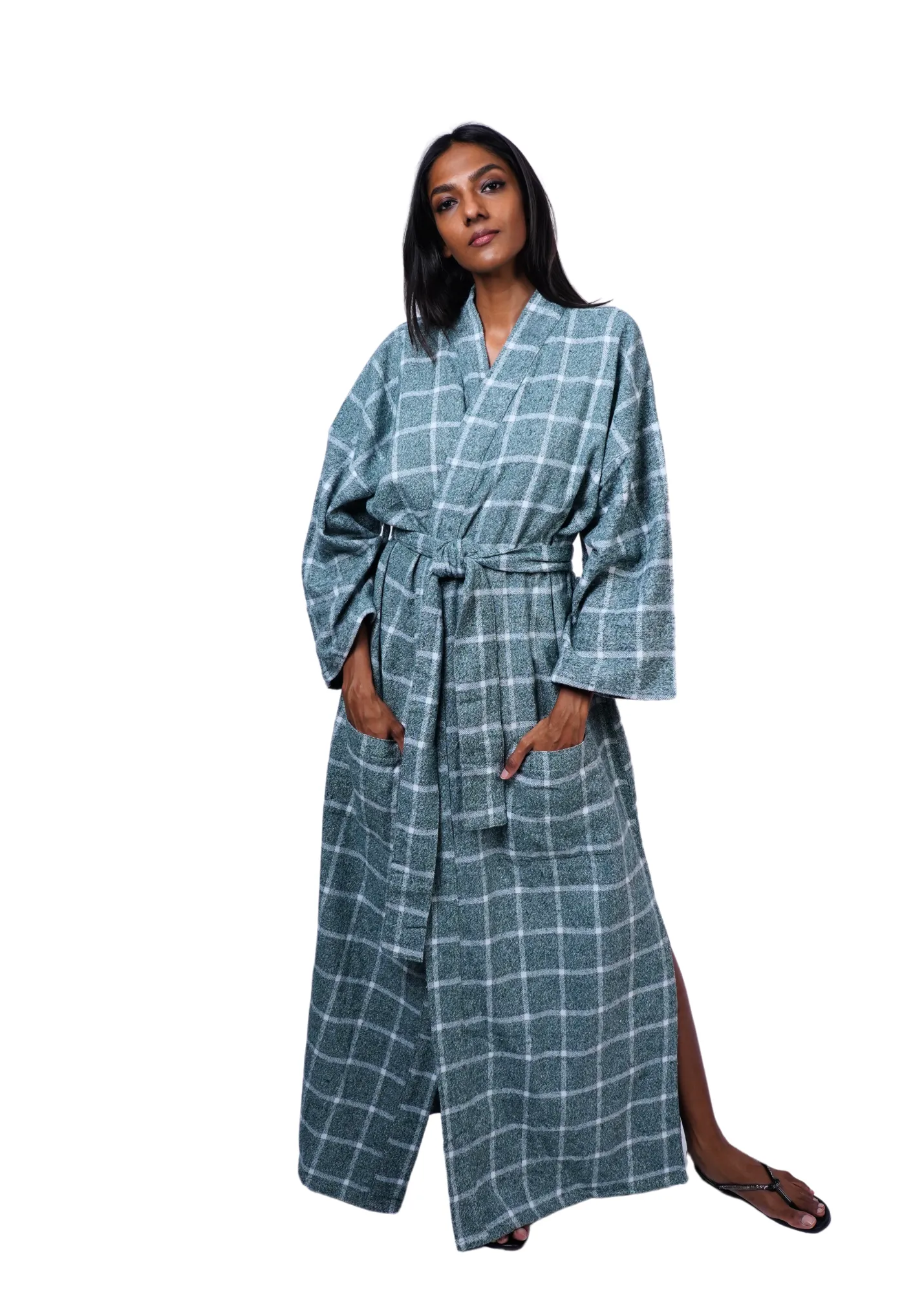 Robe - Warm Green Flannel