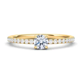 Round & Pave Diamond Ring