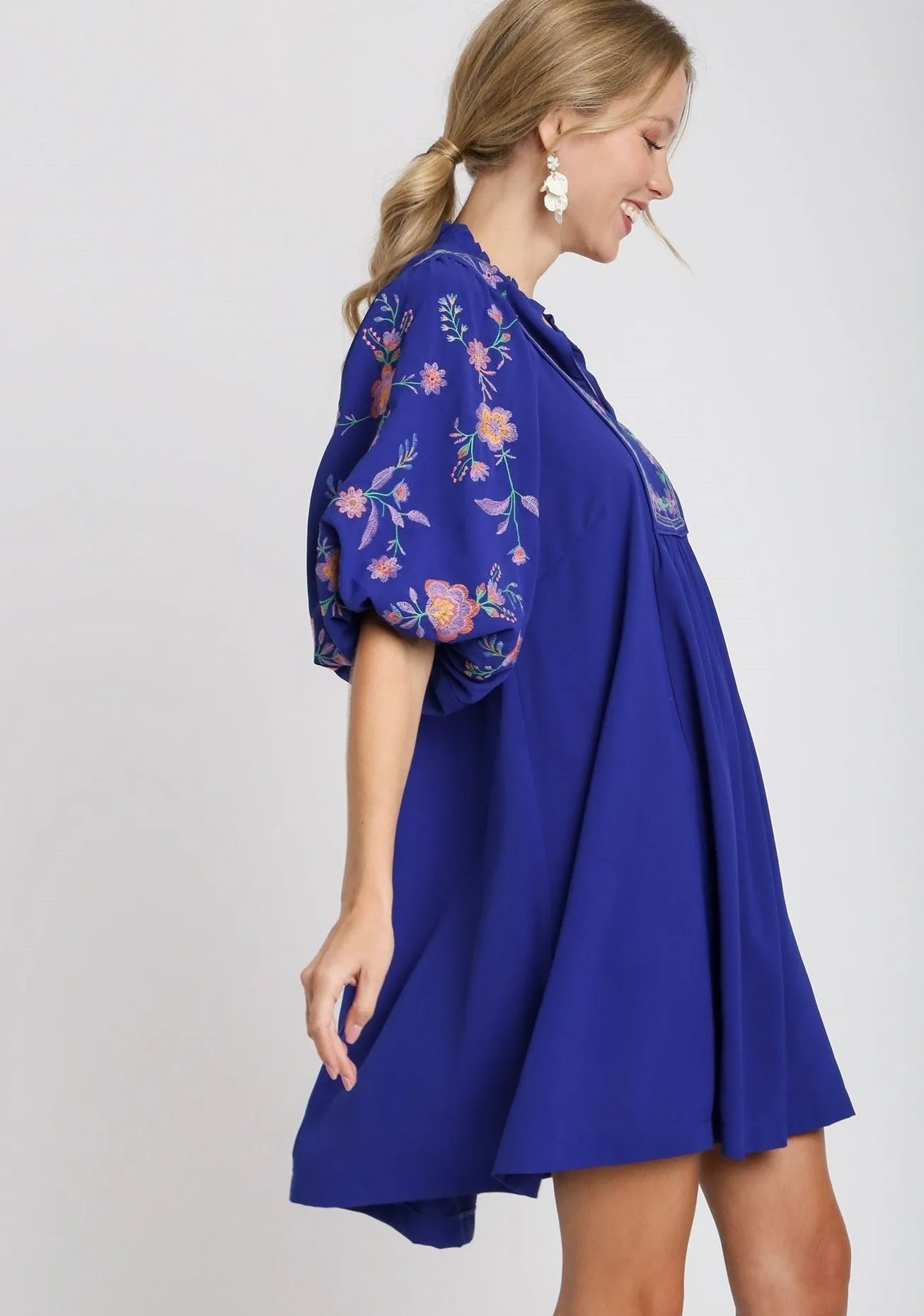 Royal Blue Embroidered Dress