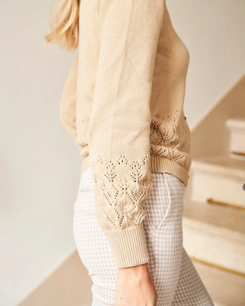 Sakura Organic Cotton Knit Jumper | Almond