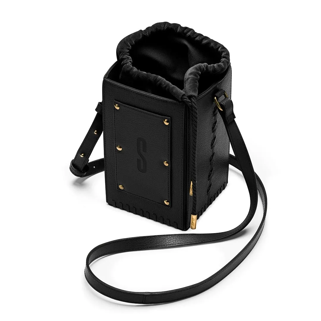 Sierra MIRUM Leather Vegan Bucket Bag | Black