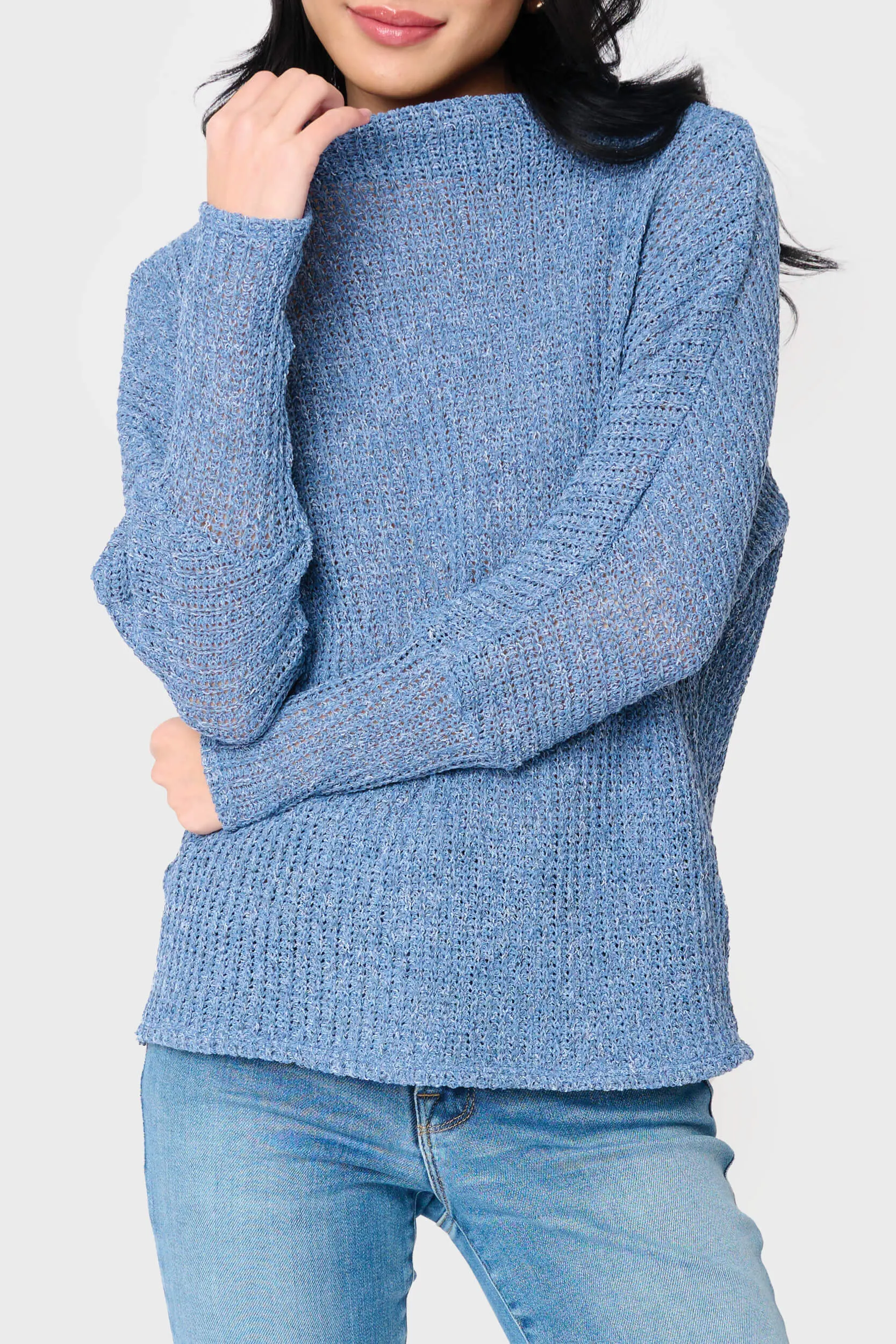 Slouchy Off Shoulder Open Stitch Sweater