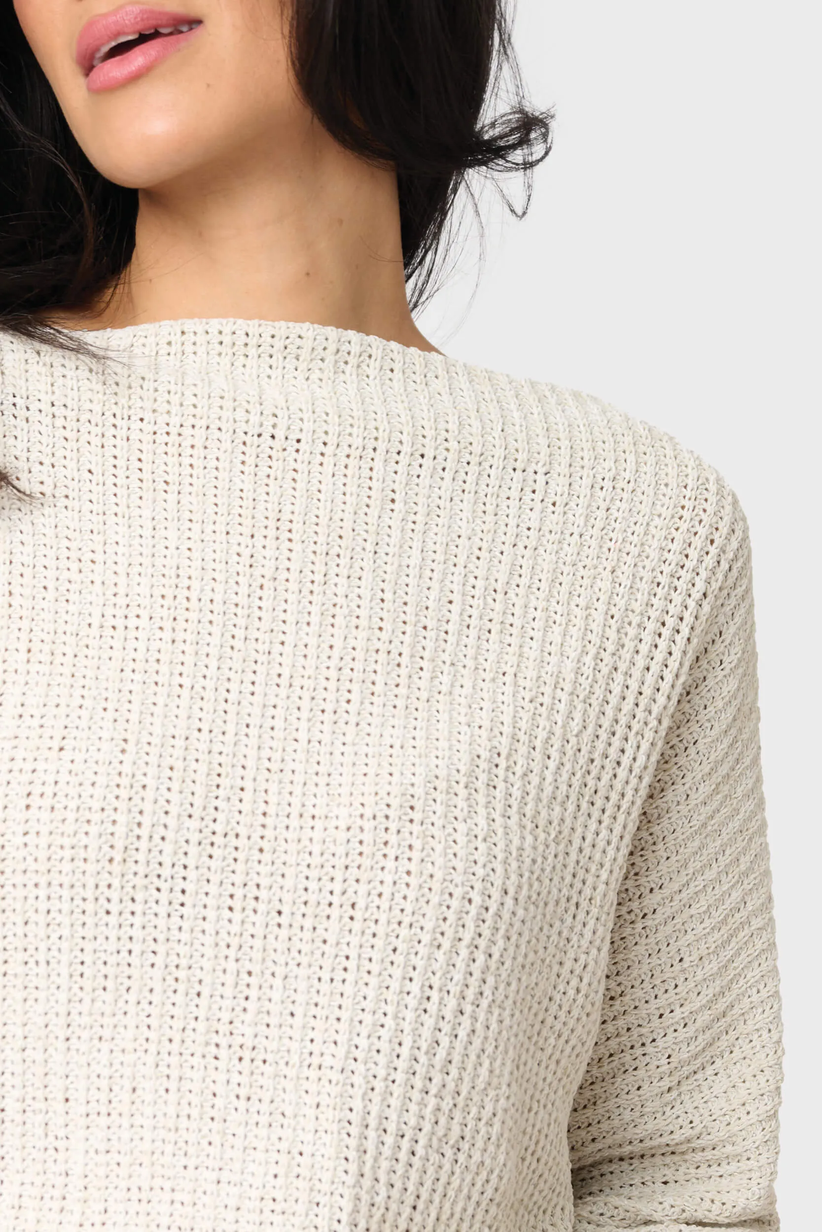 Slouchy Off Shoulder Open Stitch Sweater