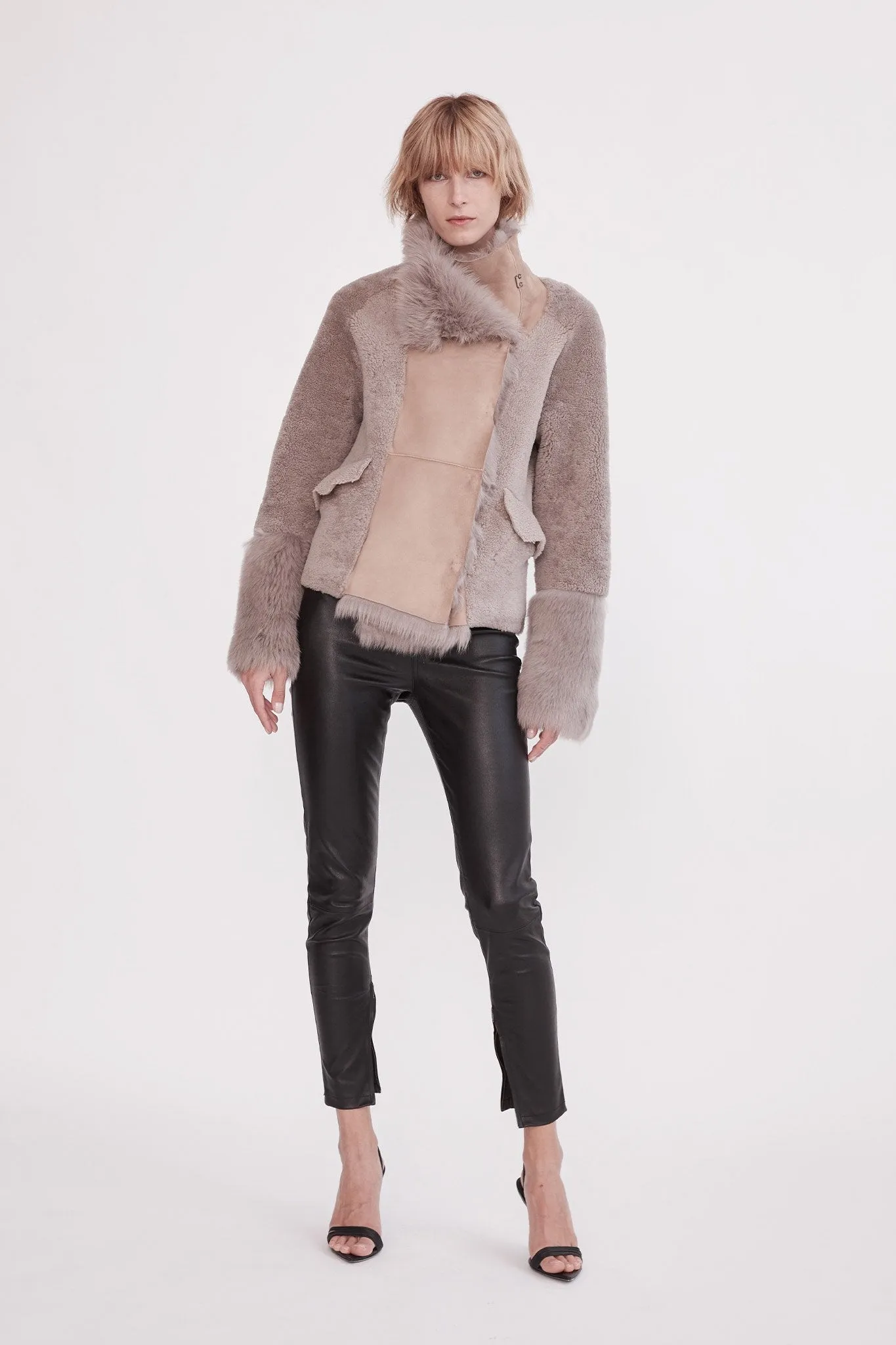 Spring Street Shearling Coat Taupe Shearling