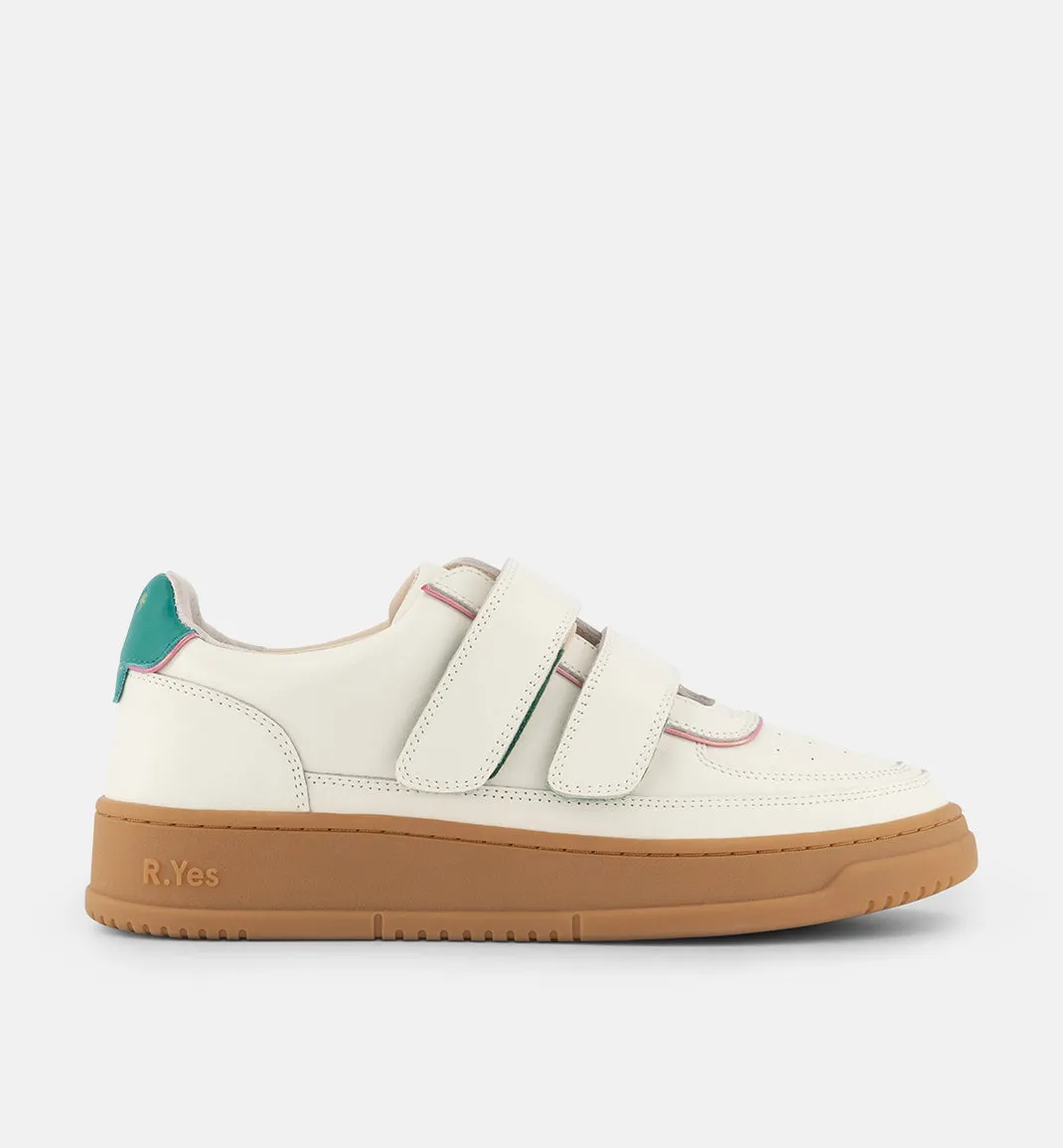 Super Journey Leather Velcro Trainer | Milk