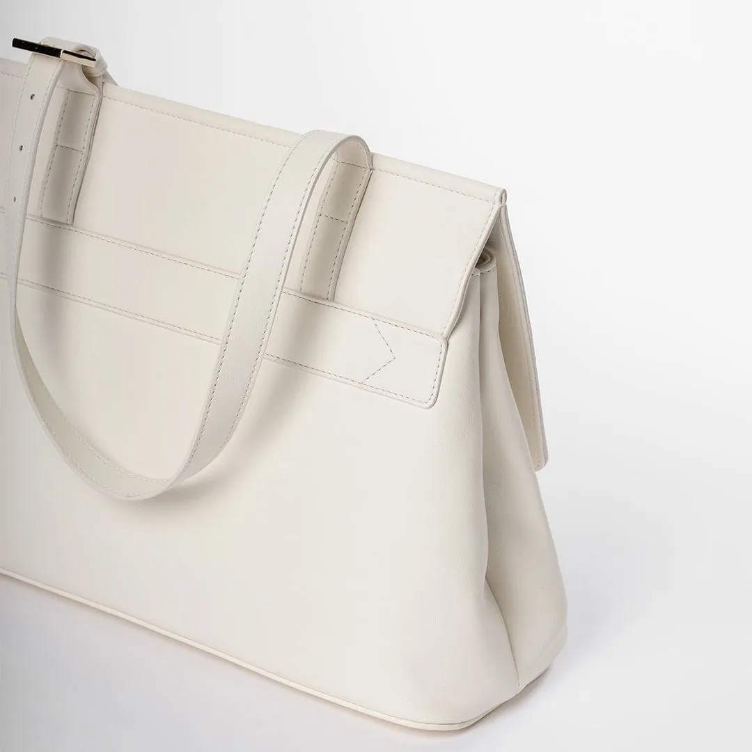 Tecla Vegan Corn Leather Handbag | Coconut