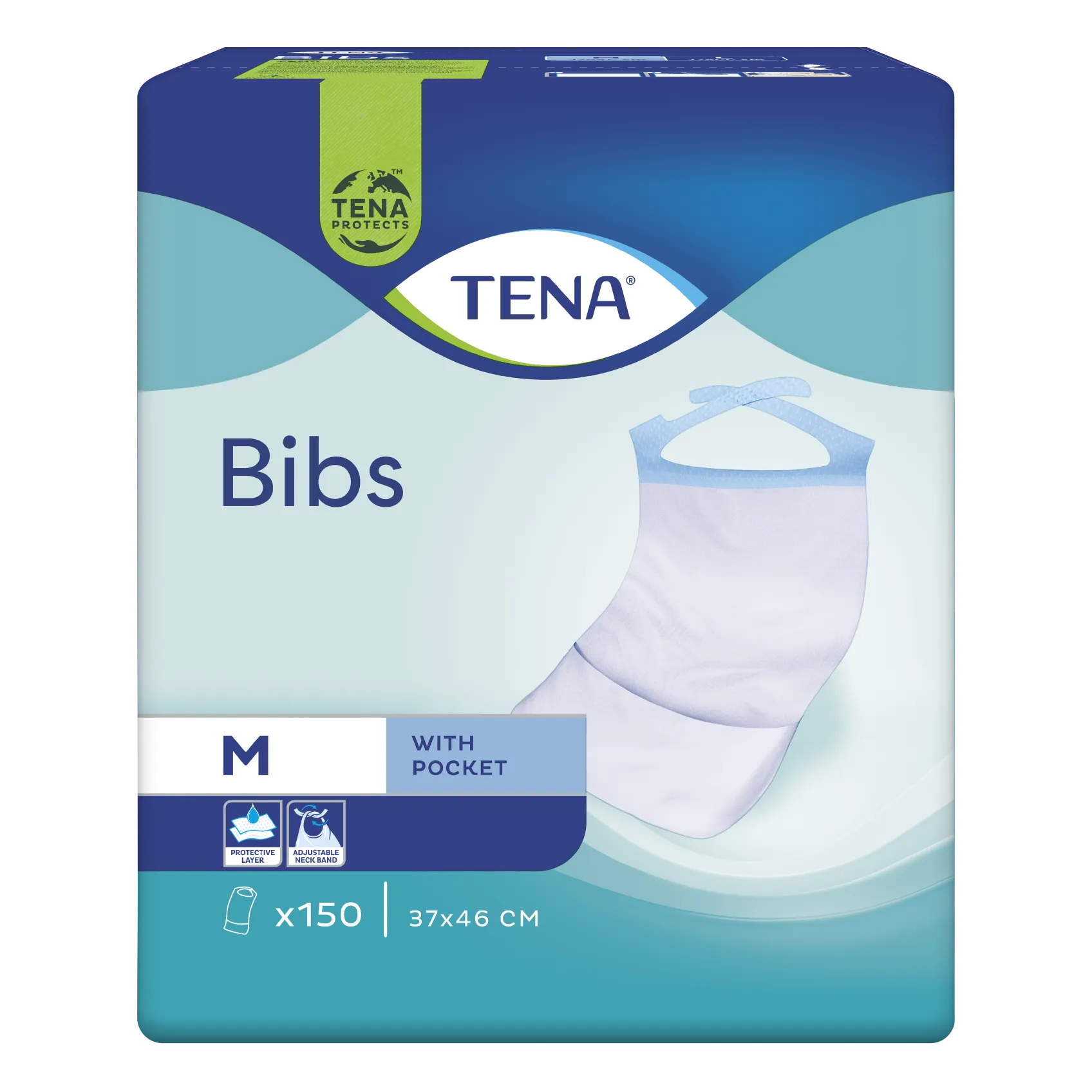 TENA Disposable Serviette Bibs with Pocket