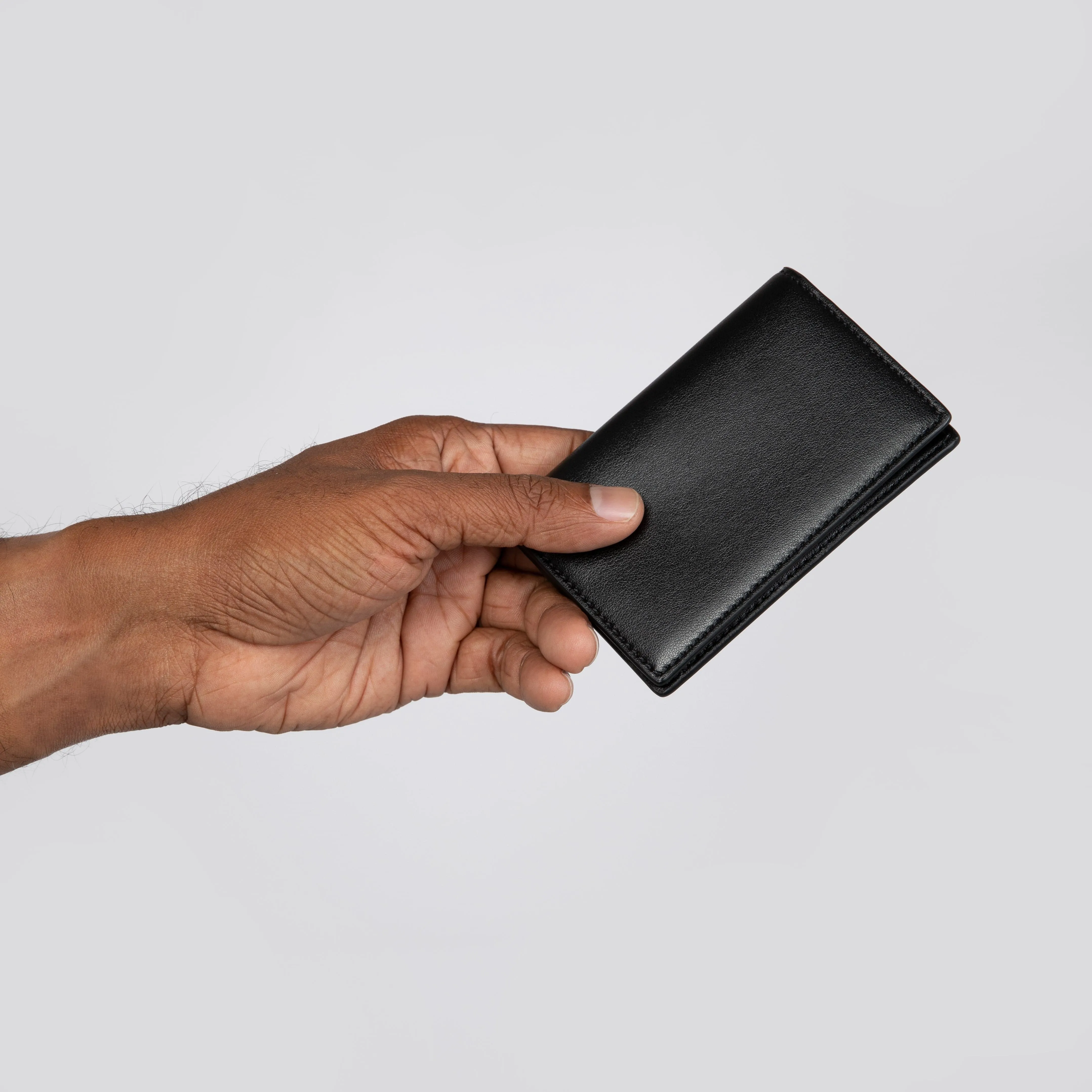 The Hedy RFID Apple Leather Vegan Compact Wallet | Black