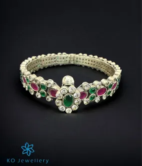 The Megh Silver Gemstone Openable Bracelet (Size 2.6)