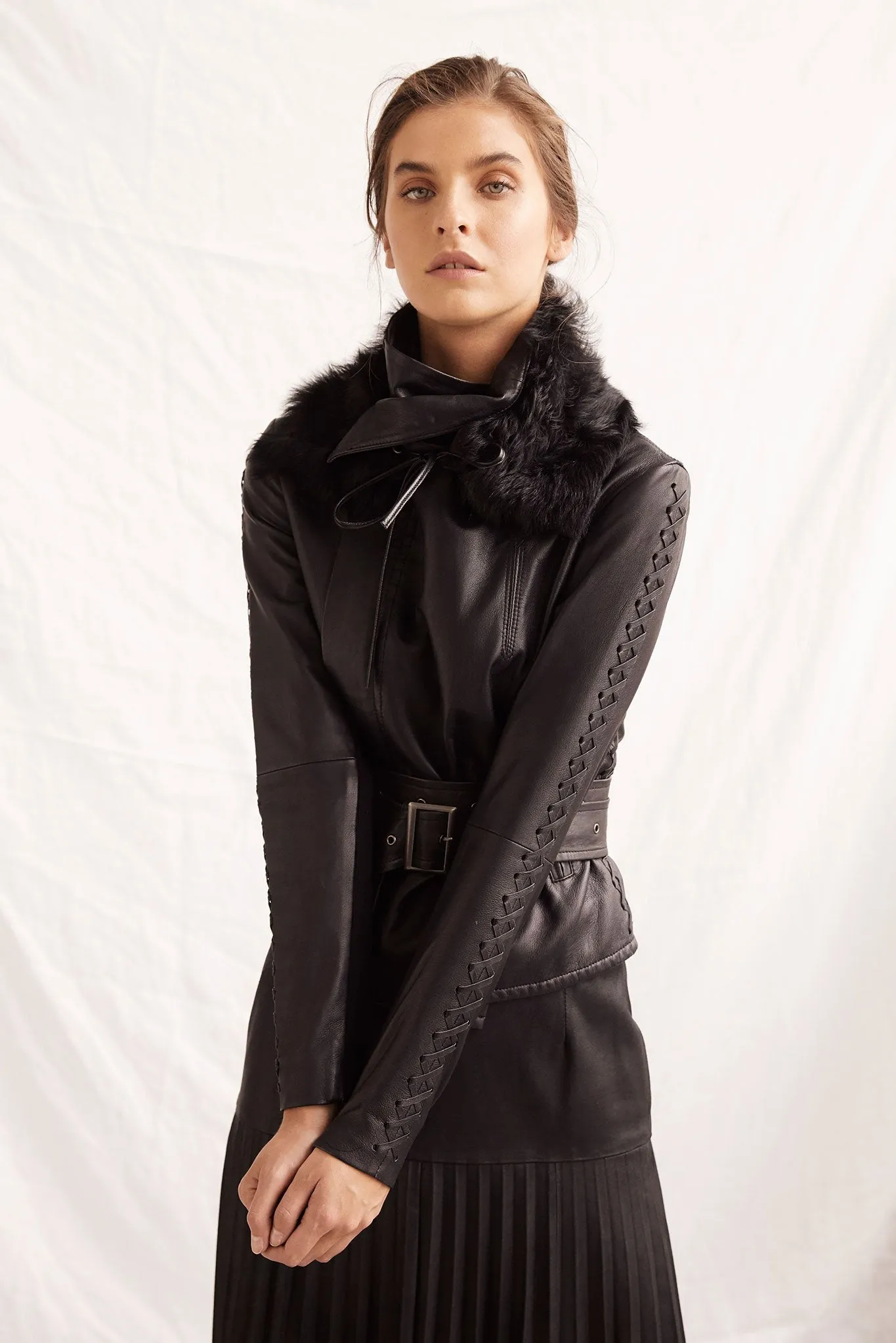 The Paddington Drape Jacket Black Leather