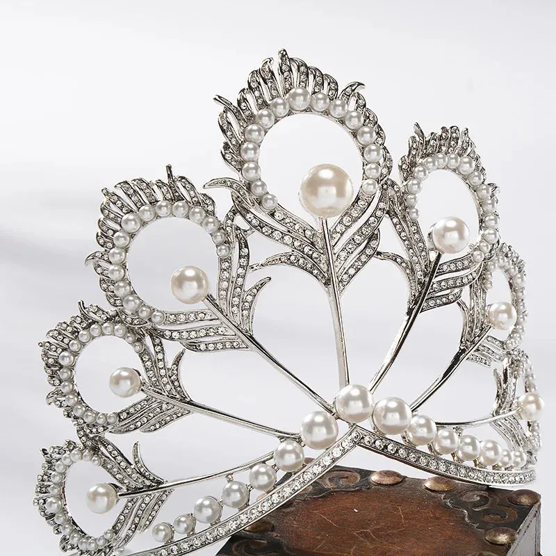 The Peacock Pearl and Rhinestone Tiara