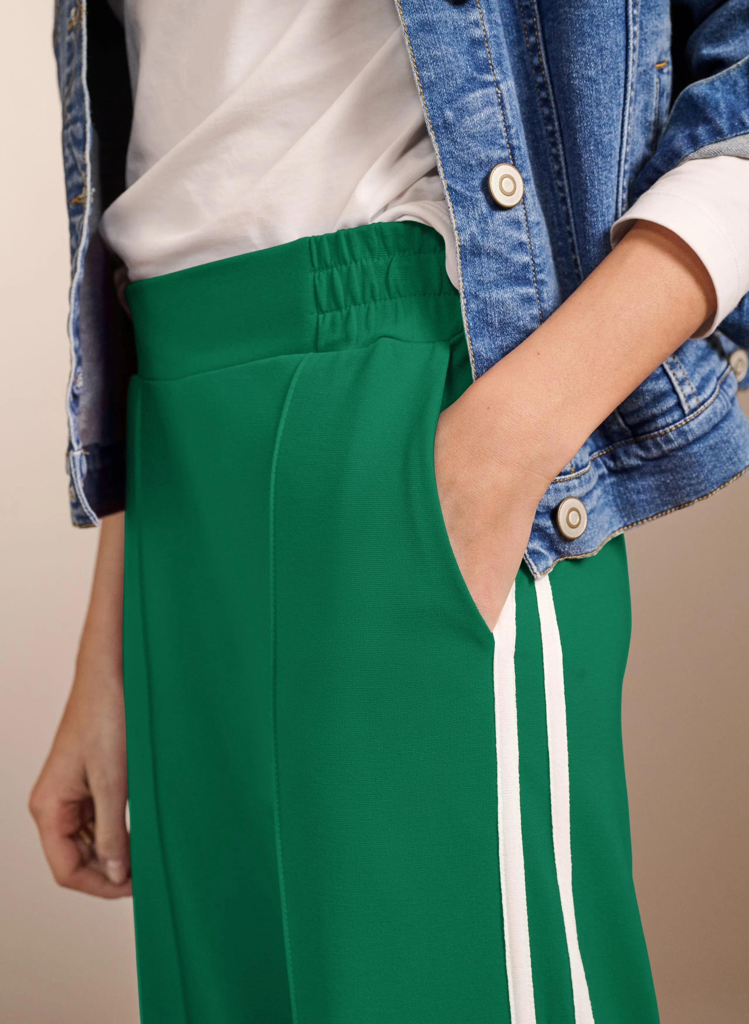 Tippi LENZINGECOVERO Trousers | Bright Emerald & White