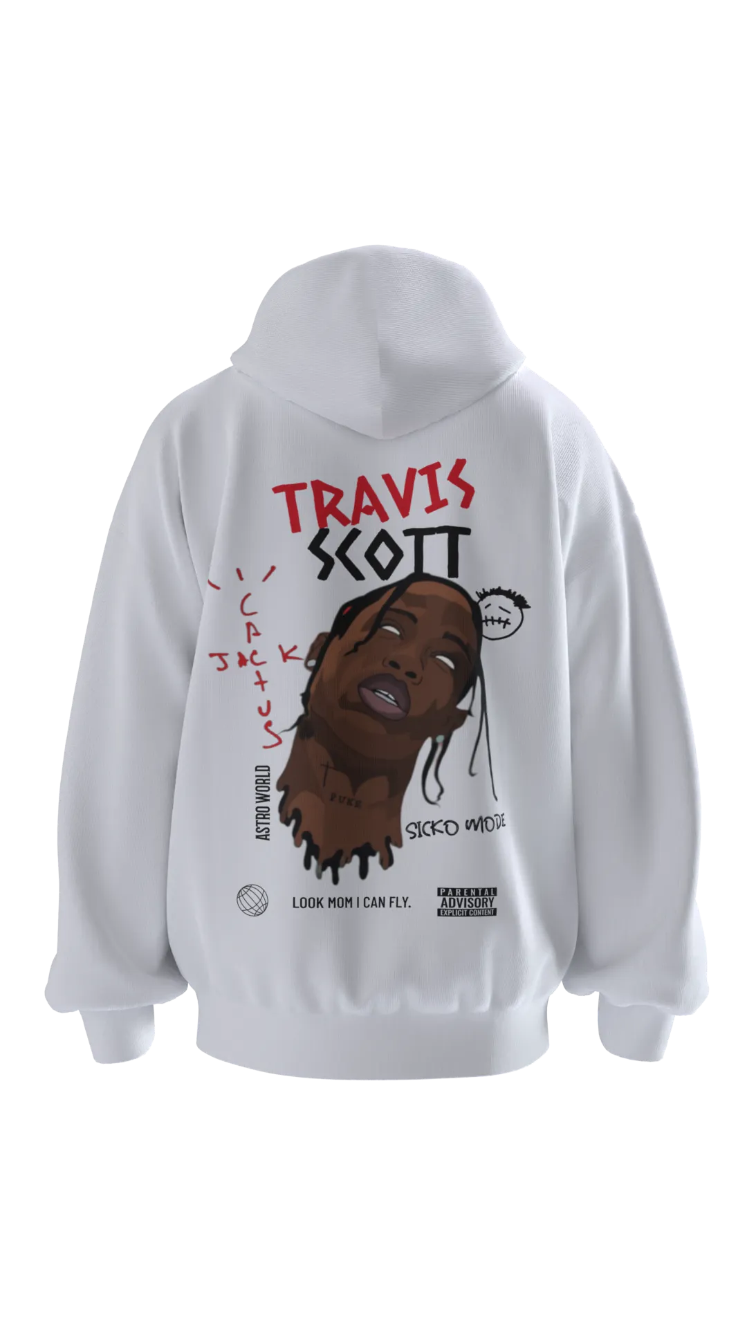 Travis Scott Oversized Hoodie 2 - White