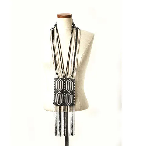 Ujamaa Unisex Tie Necklace Black & White