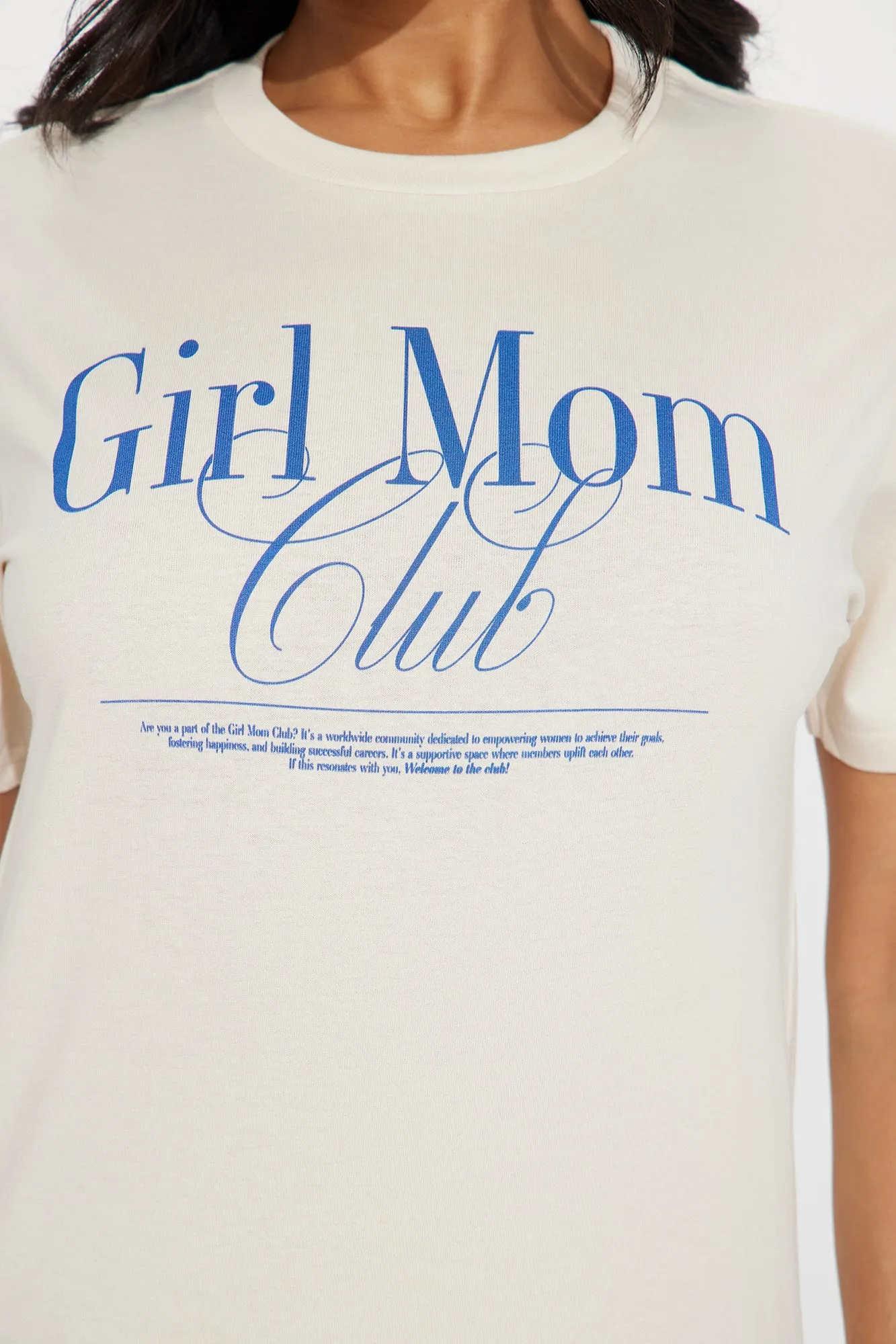 Vintage Girl Mom Club Tee - Beige