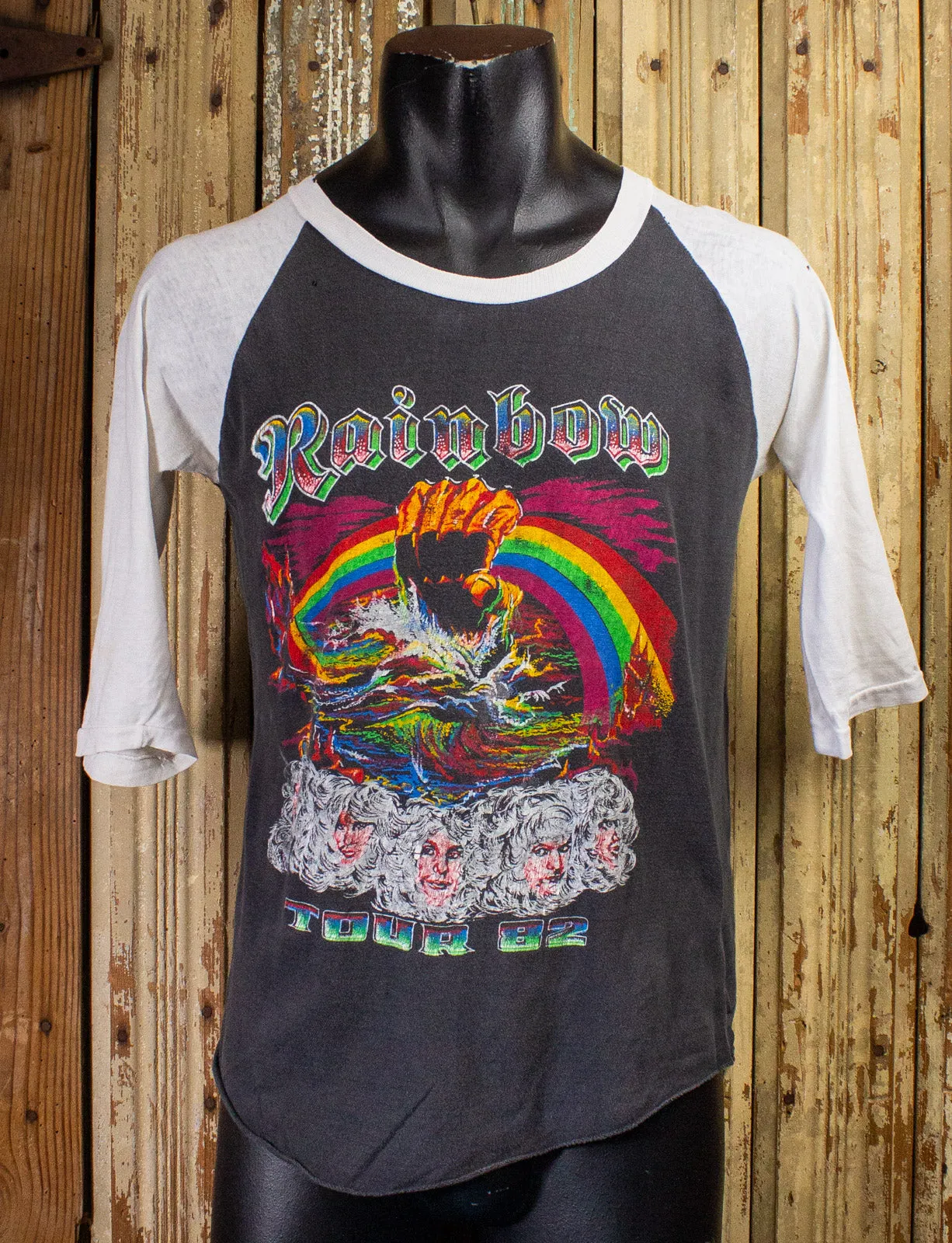 Vintage Rainbow Concert T Shirt 1982 Tour Raglan  M