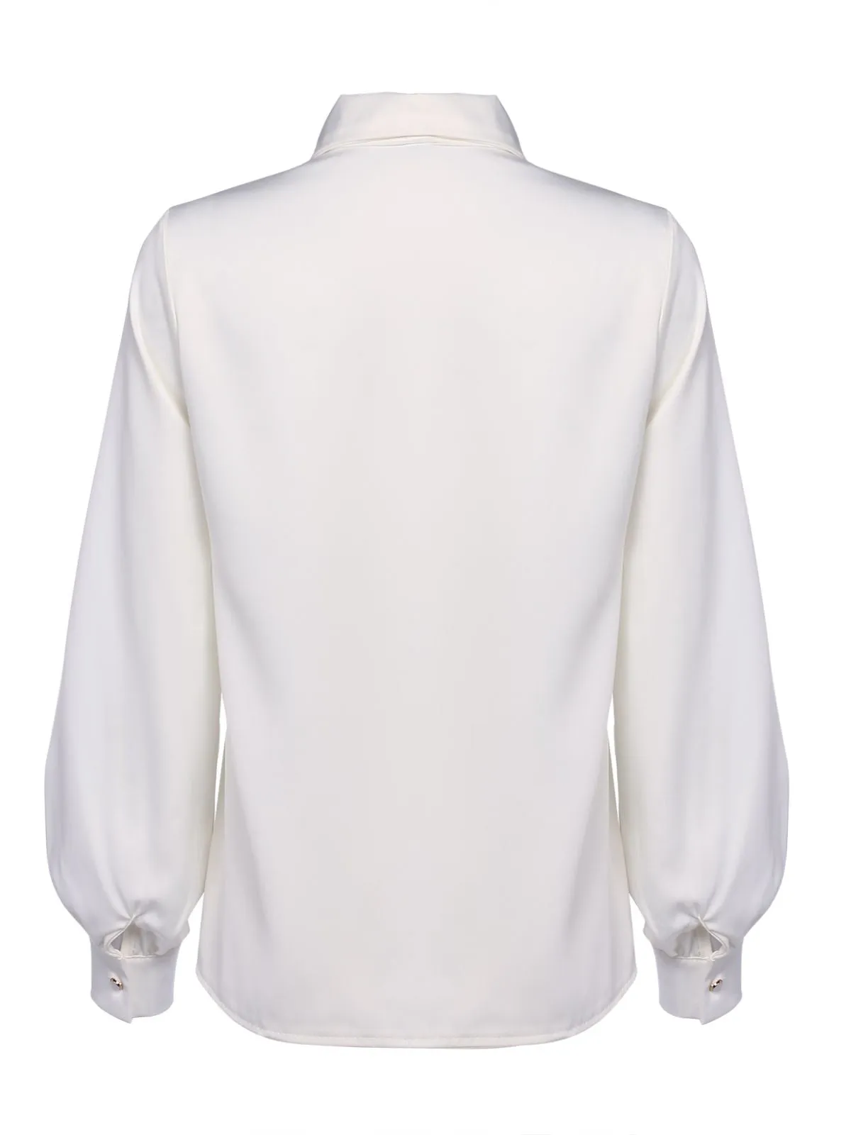 White 1950s Solid Basic Blouse