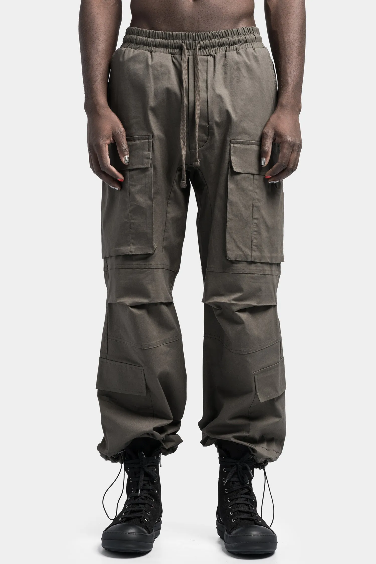 Wide cargo pants, Ivy green