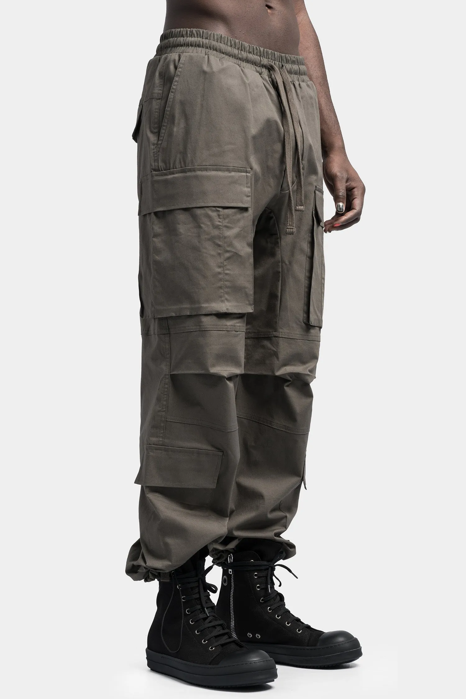 Wide cargo pants, Ivy green