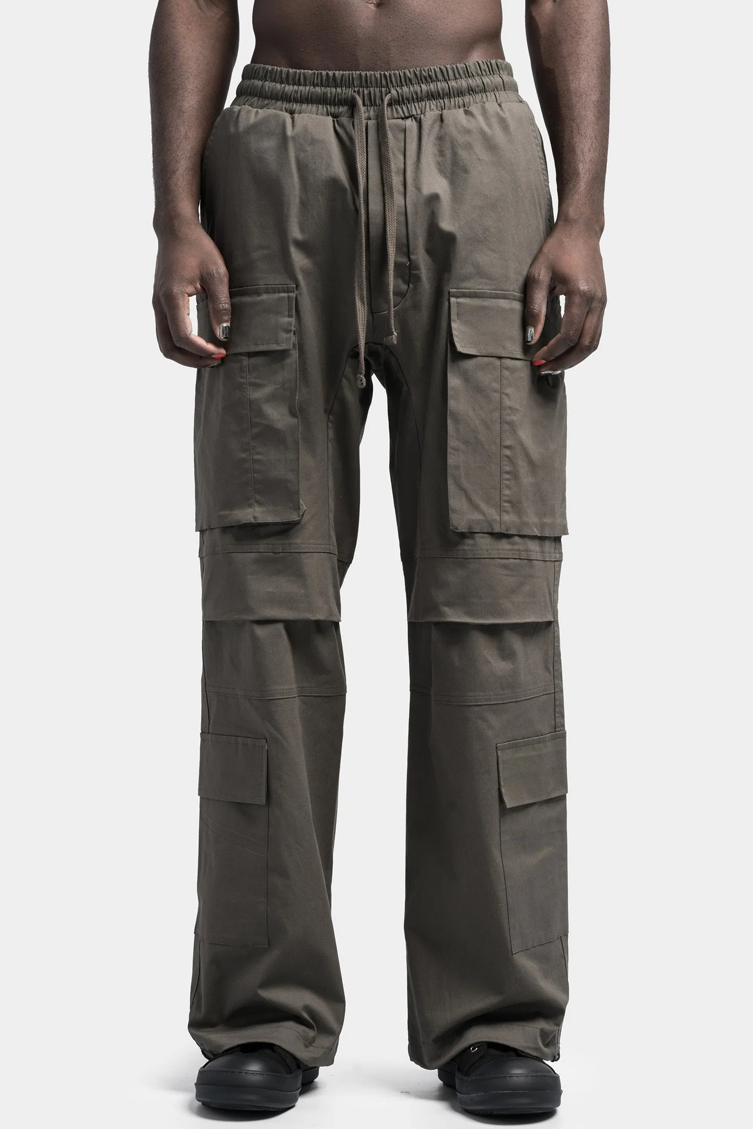 Wide cargo pants, Ivy green