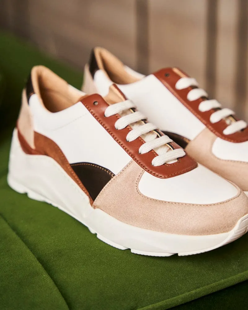 Zigzag Vegan Leather Sneakers | Cappuccino