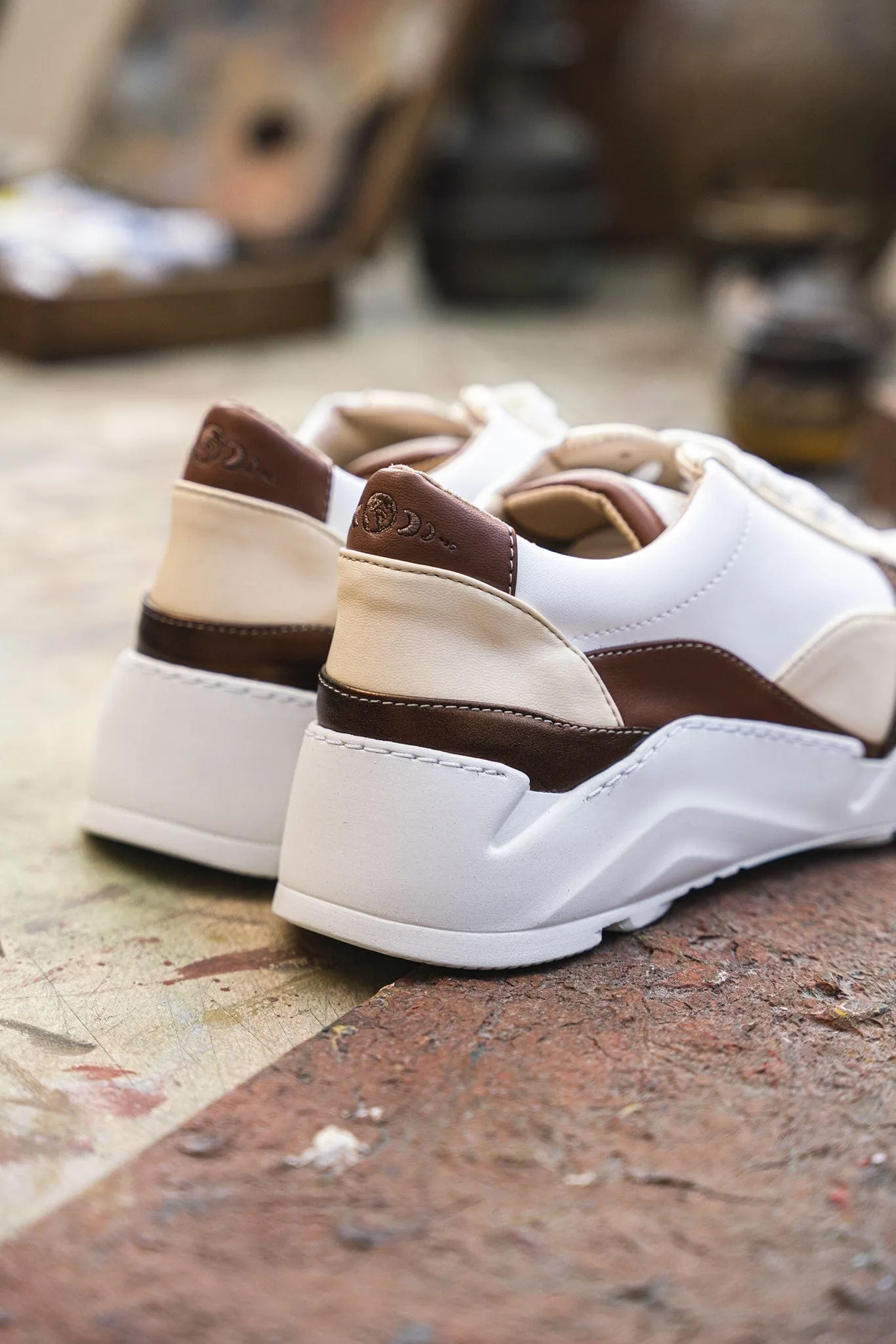 Zigzag Vegan Leather Sneakers | Cappuccino